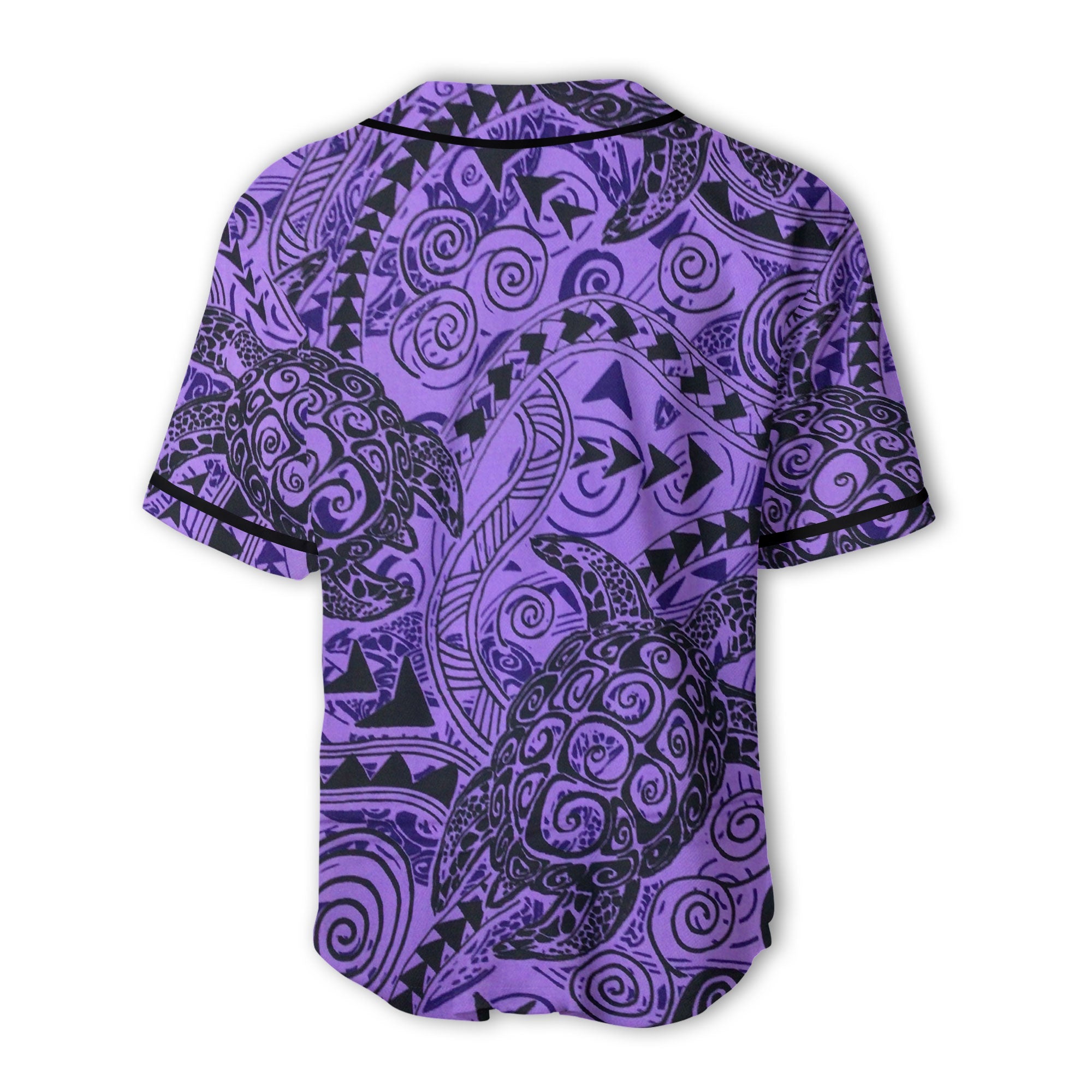 Hawaii Polynesian Turtle Baseball Jersey Purple Style