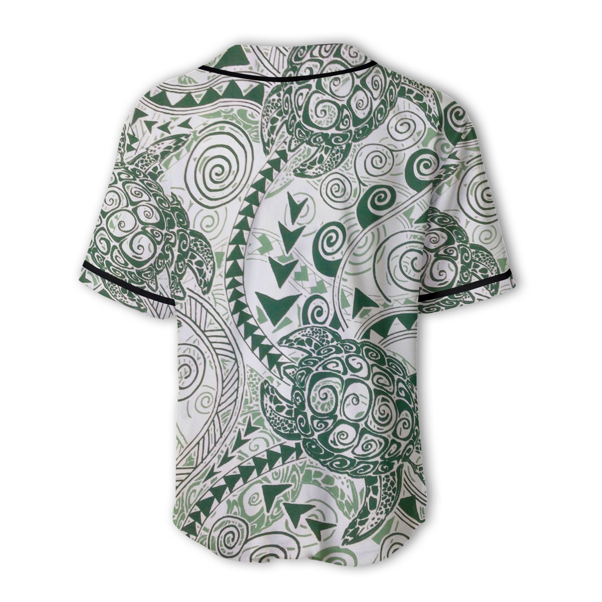 Hawaii Polynesian Turtle Baseball Jersey Green Style