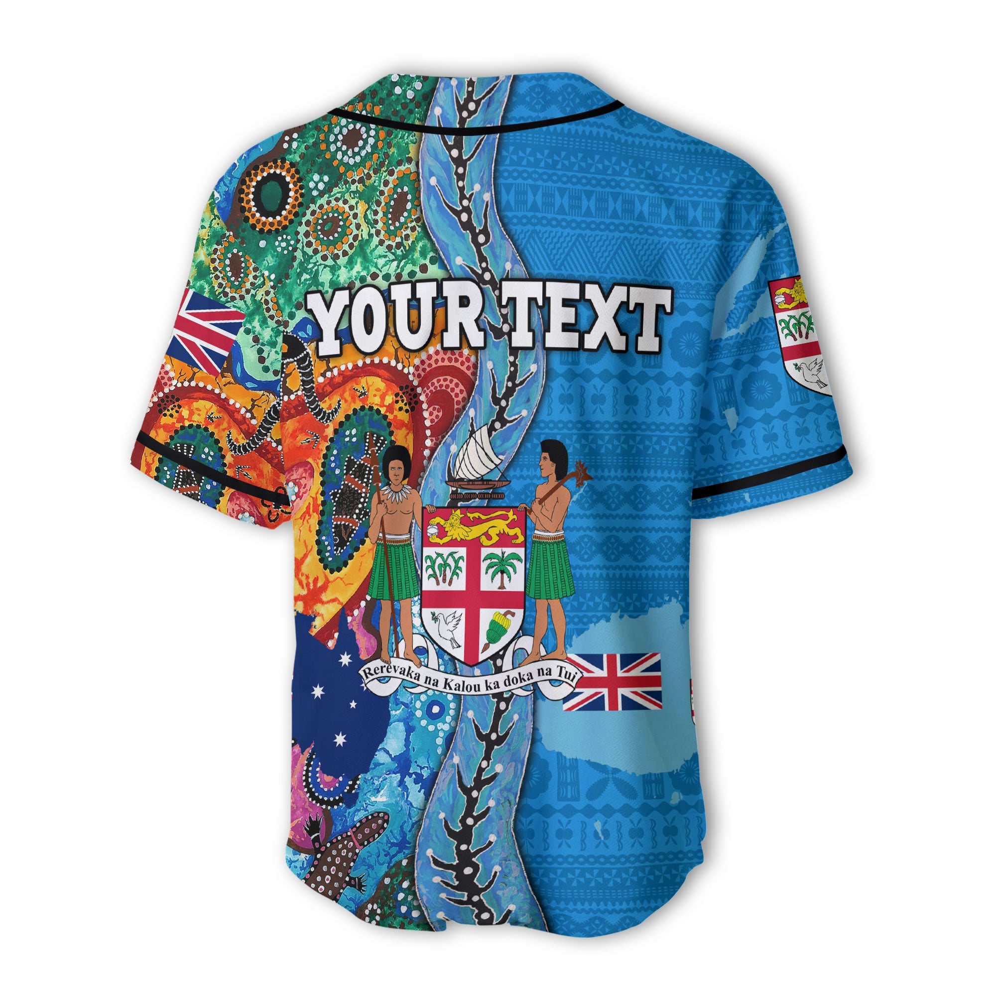 Custom Fiji Tapa & Australia Aboriginal Baseball Jersey