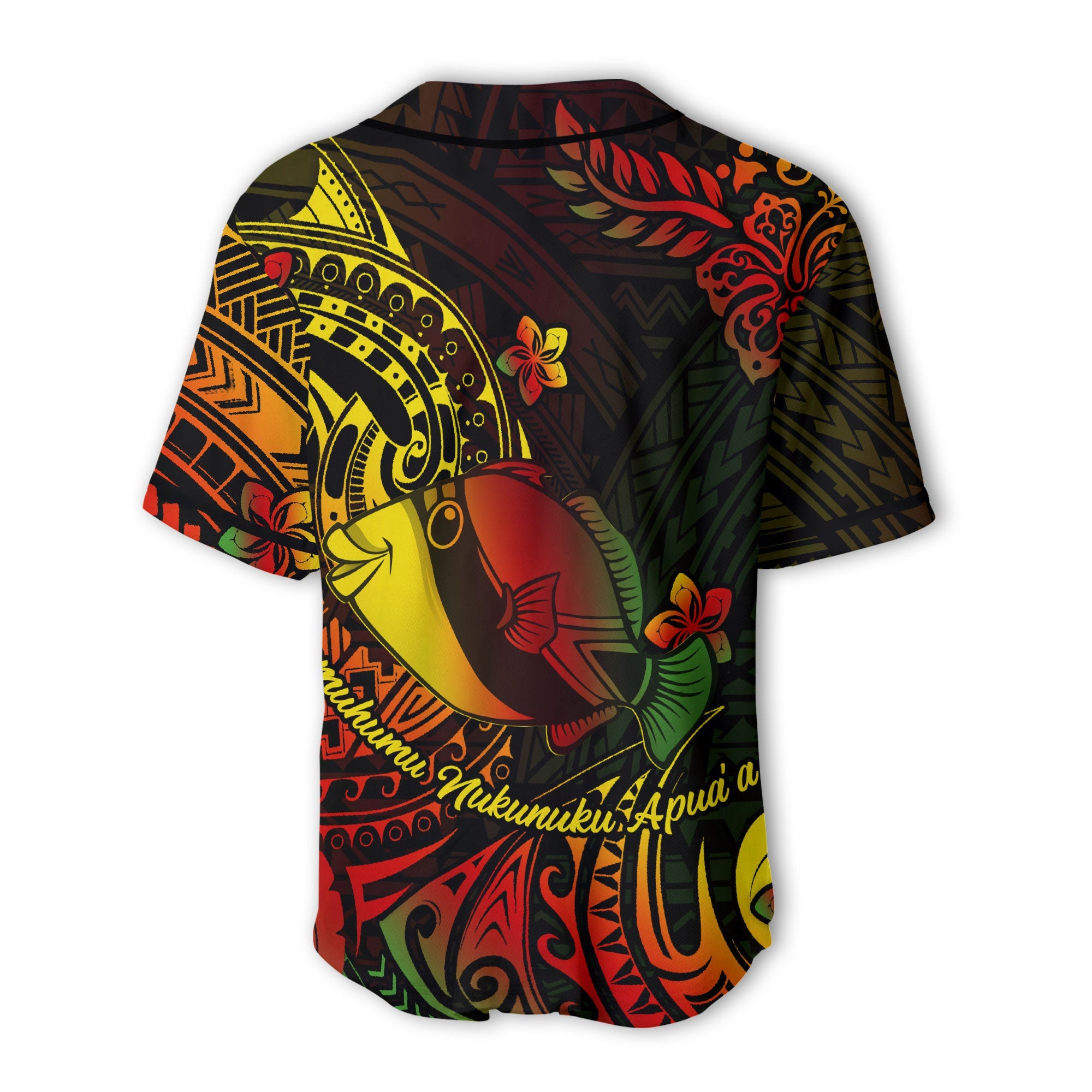 Hawaii Humuhumu Fish Baseball Jersey Reggae Style