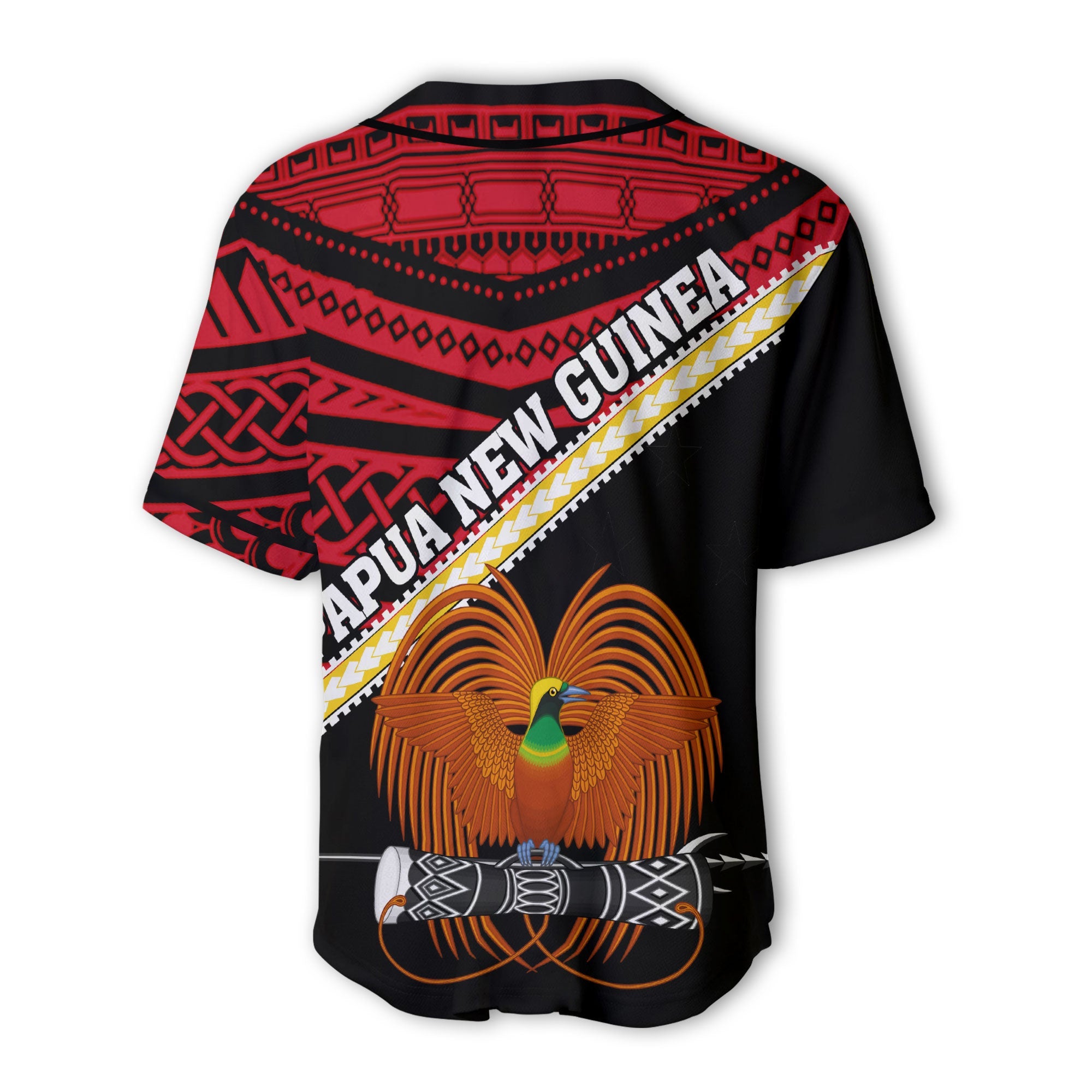 Papua New Guinea Baseball Jersey Polynesian Flag Style