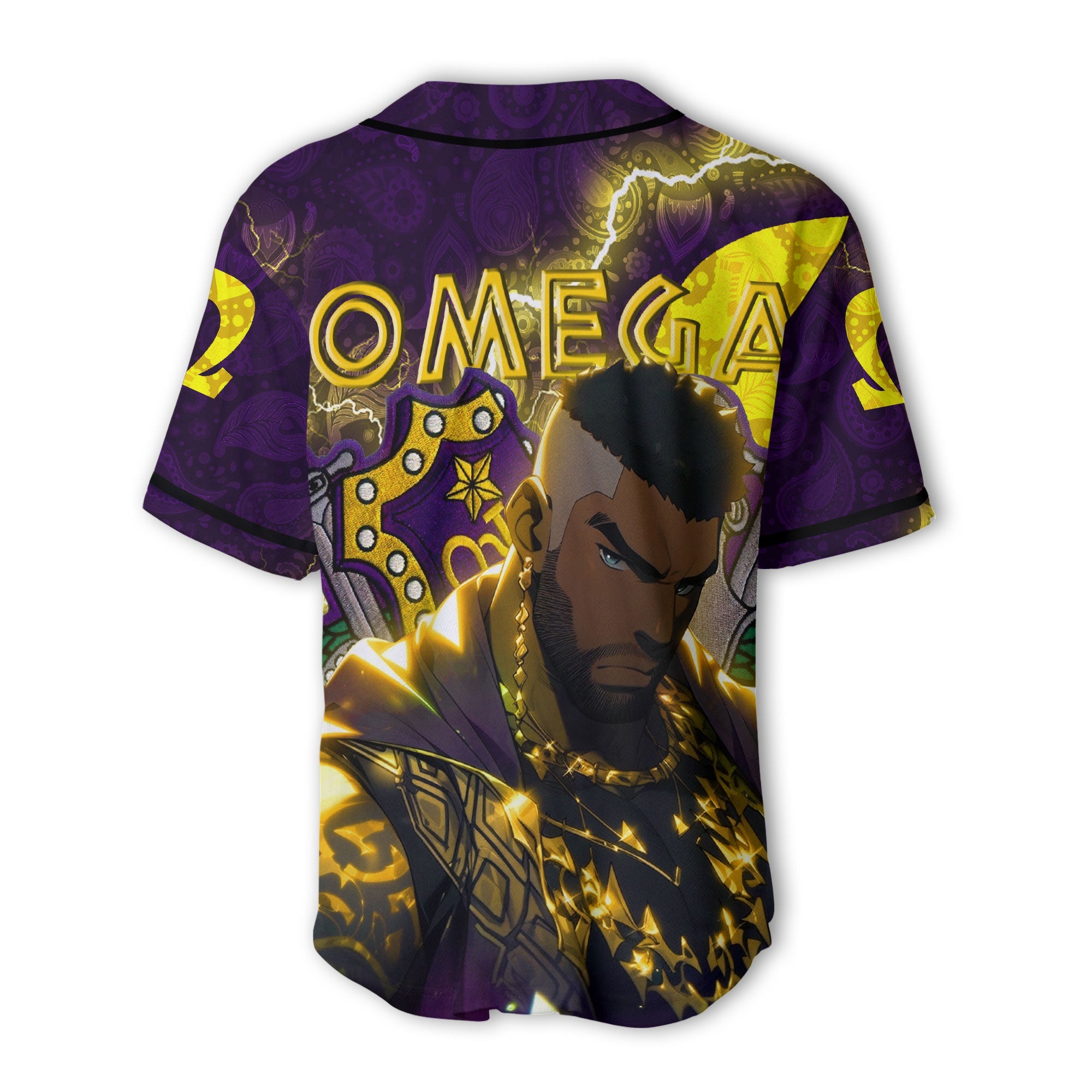 Fraternity Baseball Jersey - Omega Psi Phi Bulldog Baseball Jersey Thunder Style