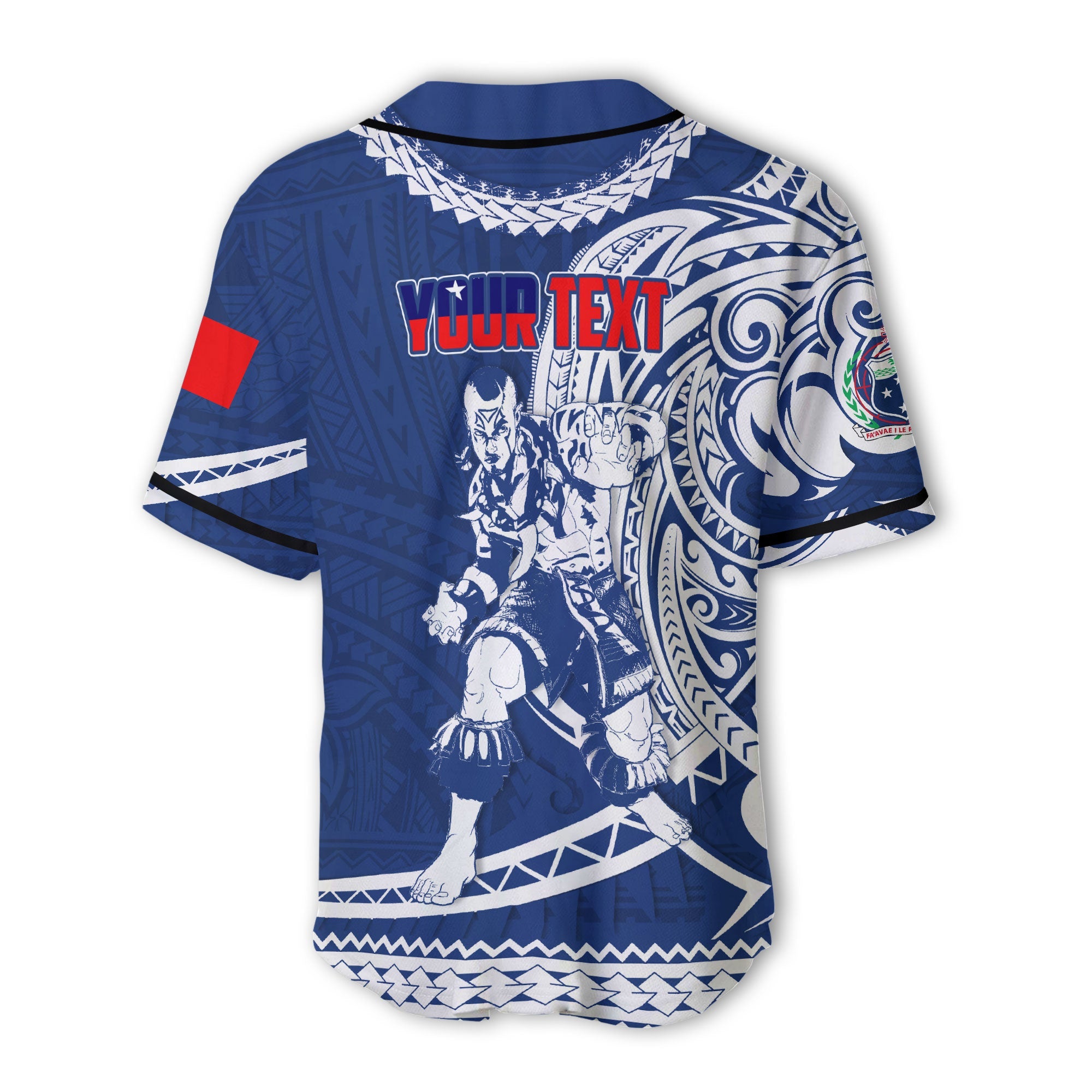 Custom Samoa Baseball Jersey Warrior Ula Nifo Style