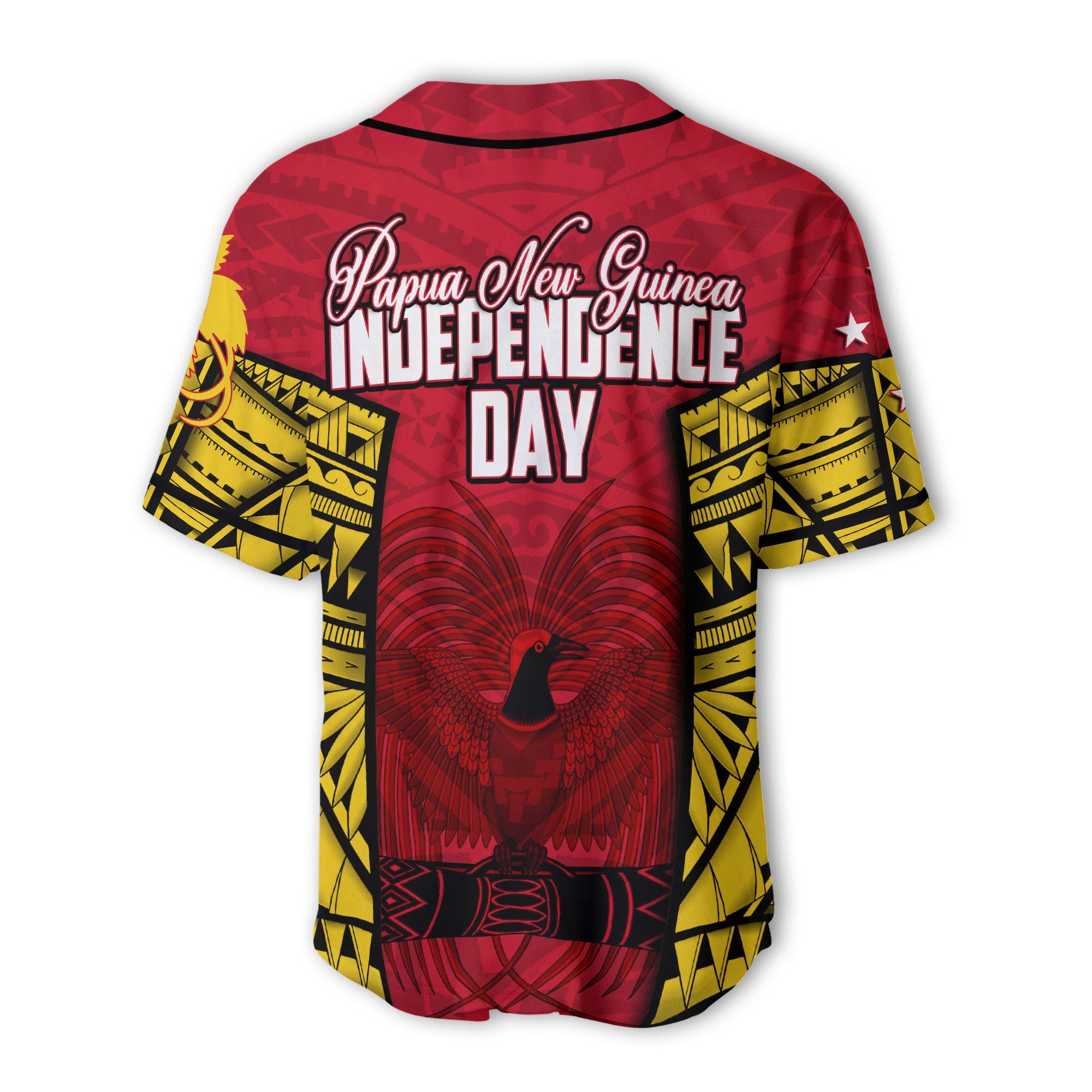 Papua New Guinea Independence Day Baseball Jersey Raggiana Bird of Paradise Style