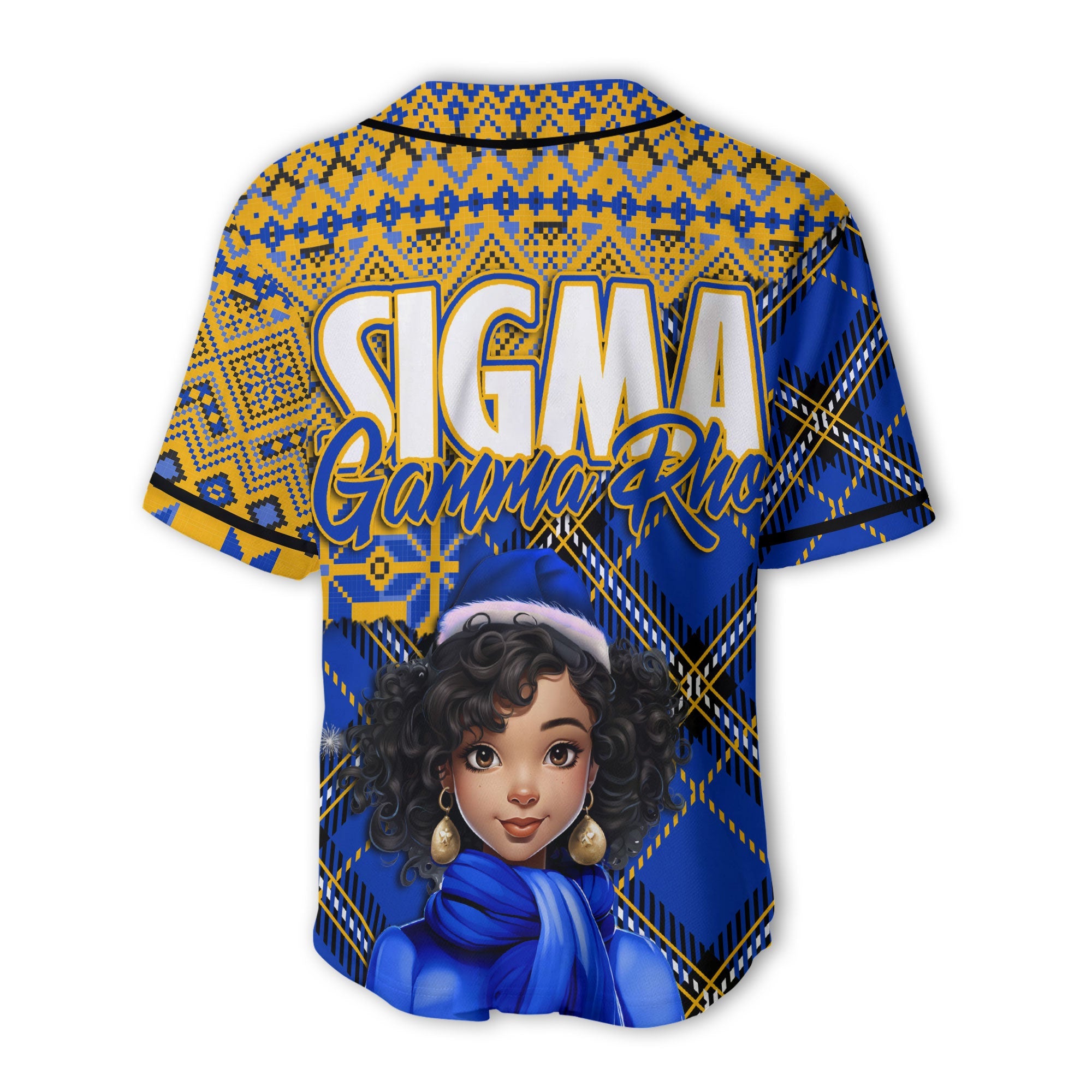 Sorority Baseball Jersey - Christmas Sigma Gamma Rho Girl Baseball Jersey Plaid Background Style