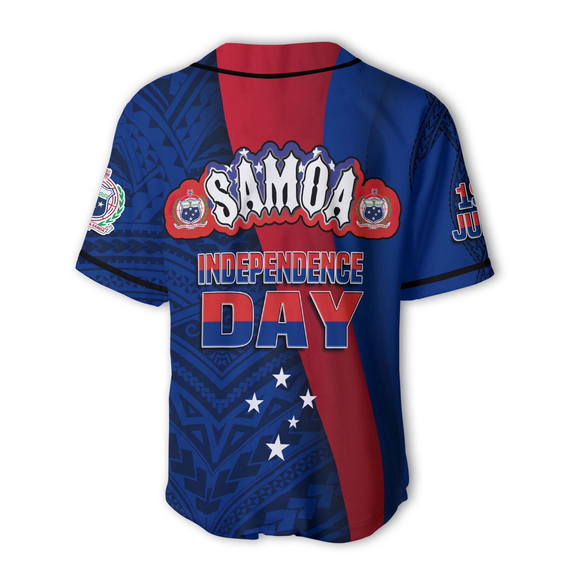 Samoa Independence Day Baseball Jersey Celebrating Dance Style