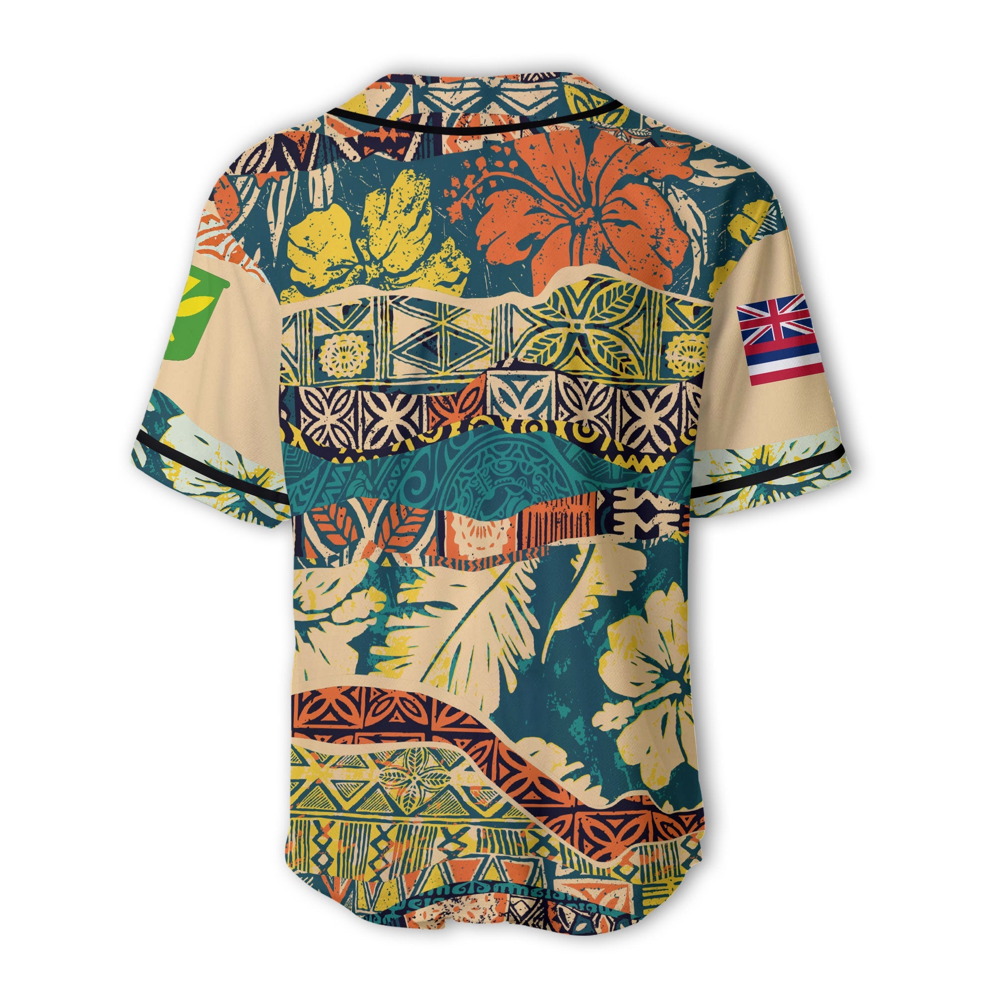 Hawaii Flag Baseball Jersey Coat Of Arm Style