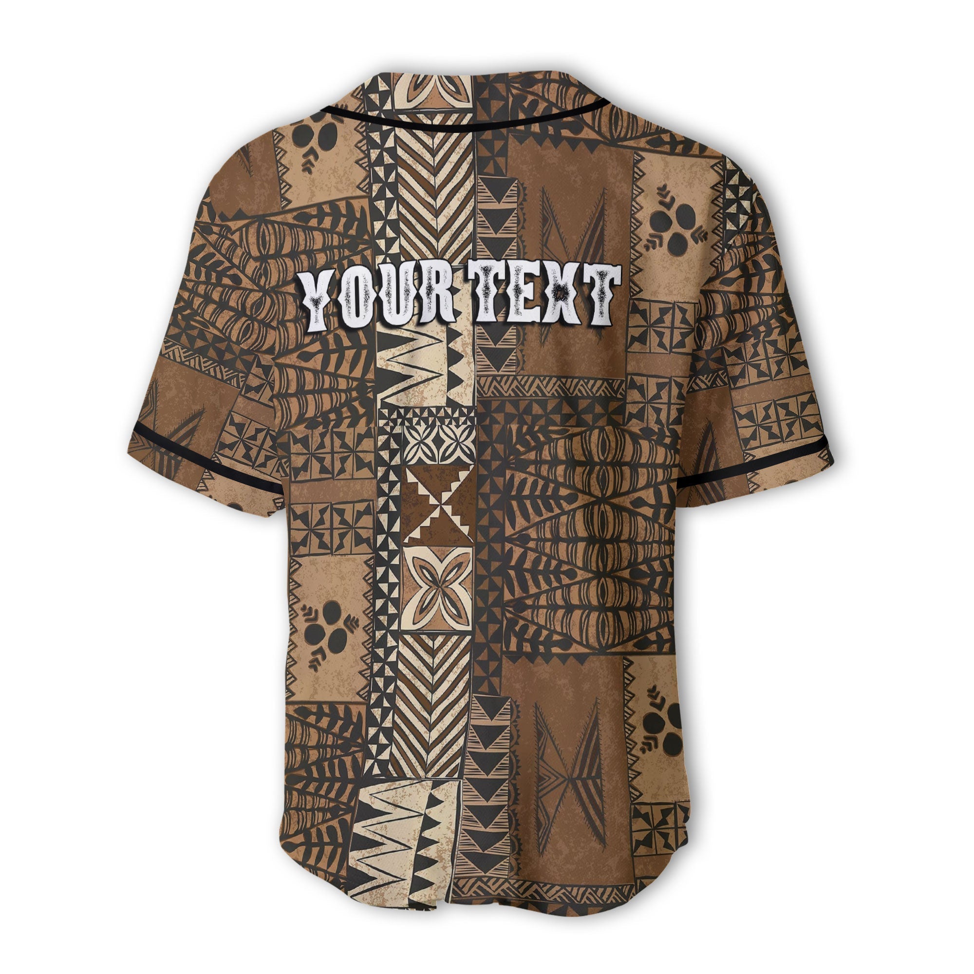 Custom Tonga Baseball Jersey Ngatu Tapa Style