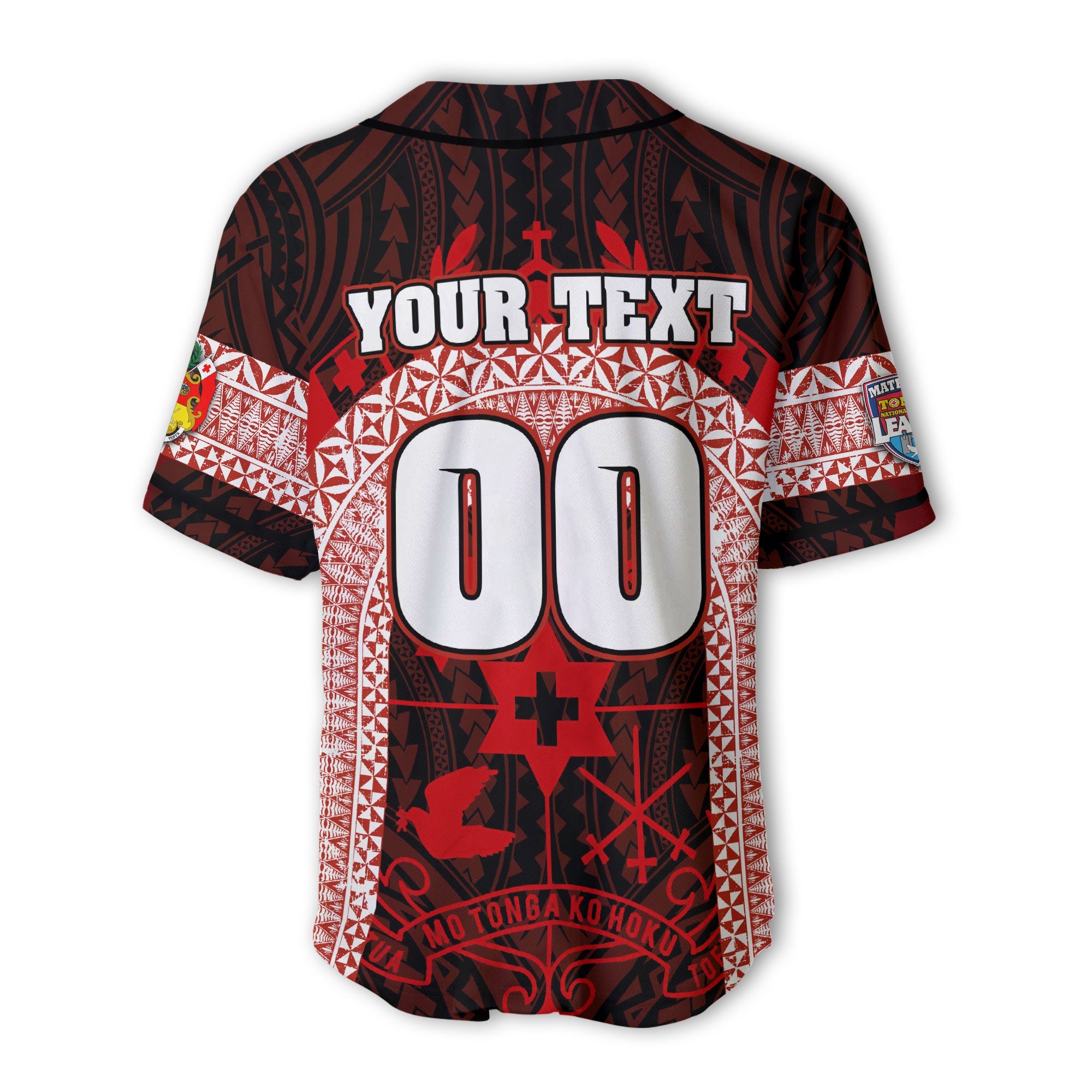 Custom Tonga Mate Ma'a Rugby League Baseball Jersey