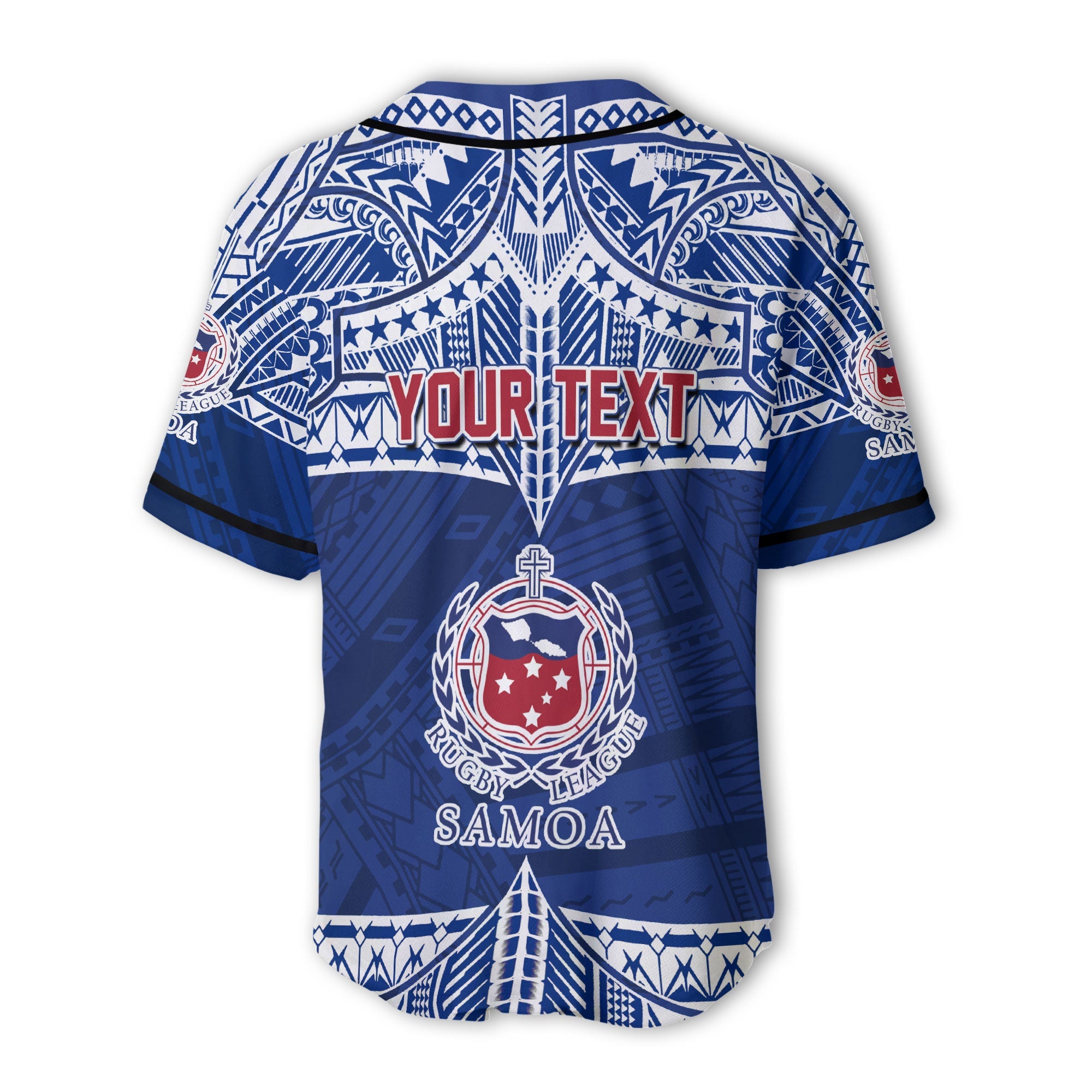 Custom Samoa TOA Rugby Baseball Jersey Map Style