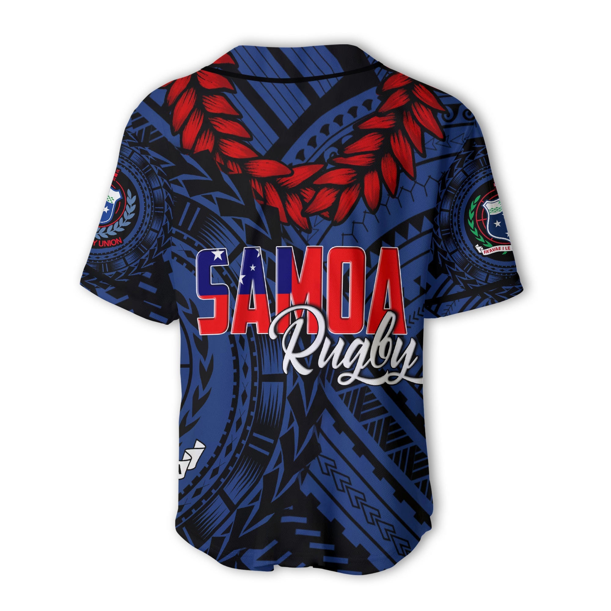 Samoa TOA Rugby Baseball Jersey Ulafala Style