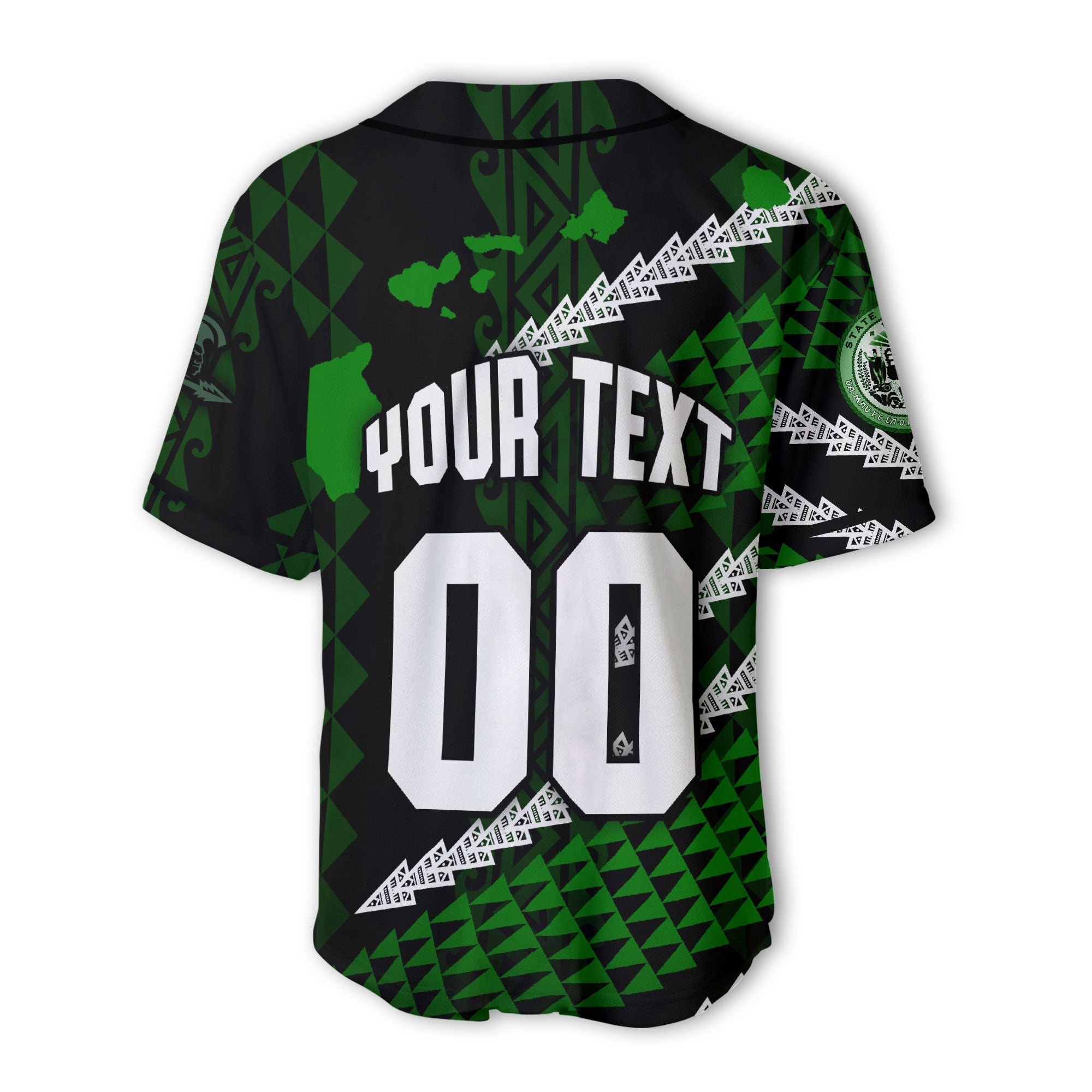 Hawaii Kapaa High School Custom Baseball Jersey Map Style