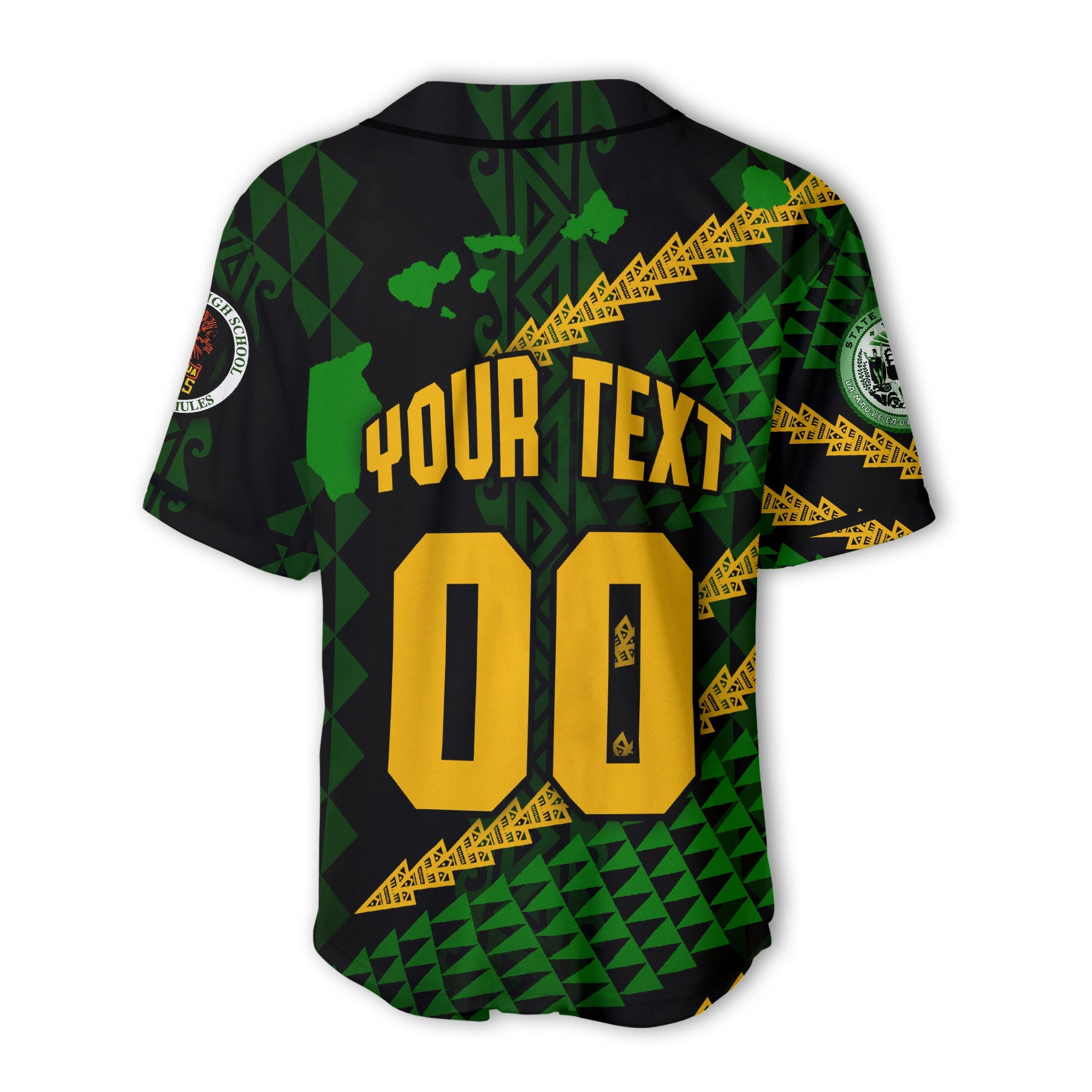 Hawaii Leilehua High School Custom Baseball Jersey Map Style