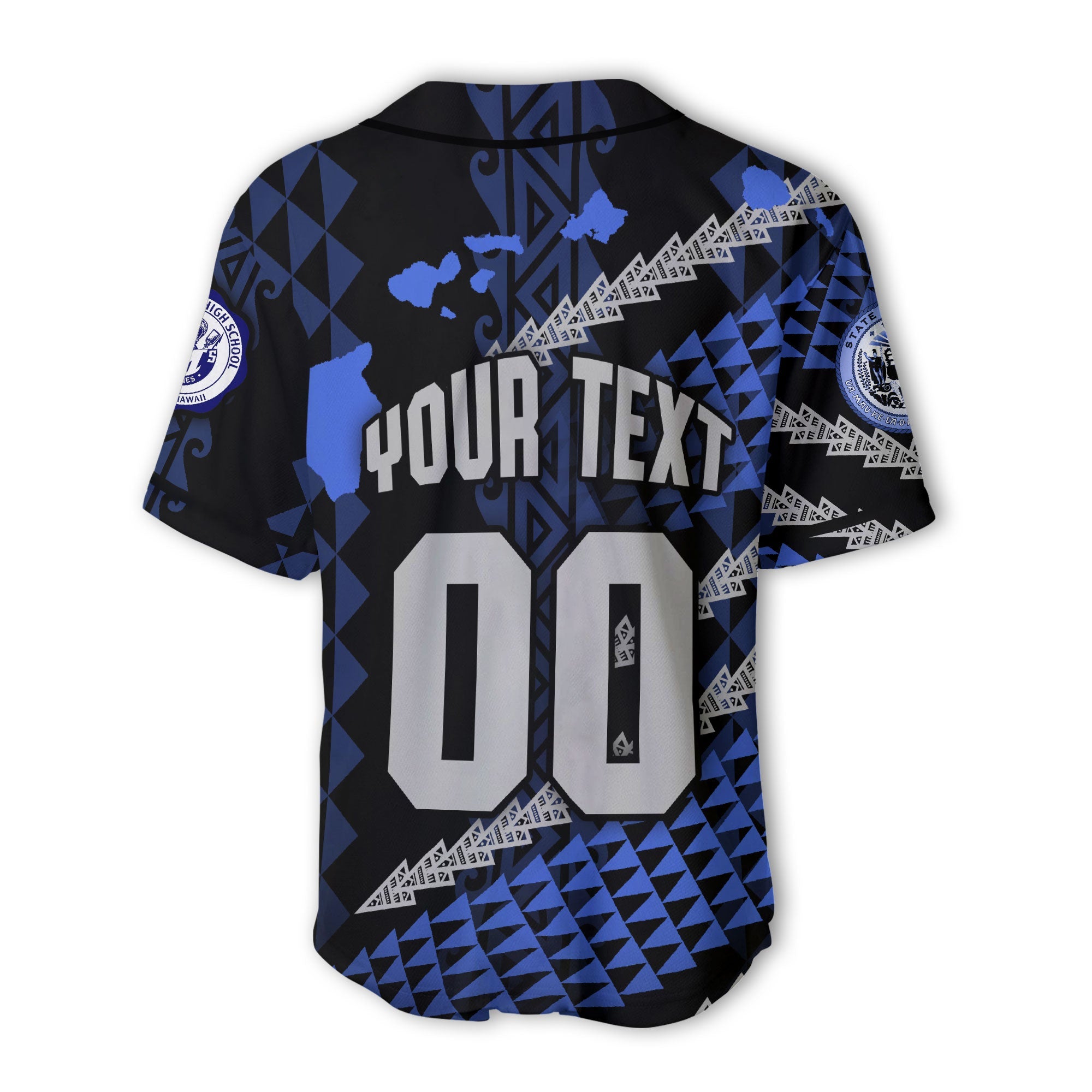 Hawaii Moanalua High School Custom Baseball Jersey Map Style