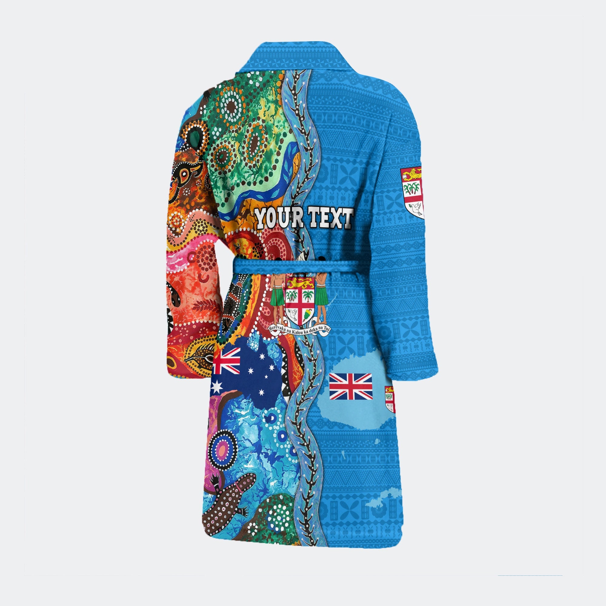 Custom Fiji Tapa & Australia Aboriginal Bath Robe