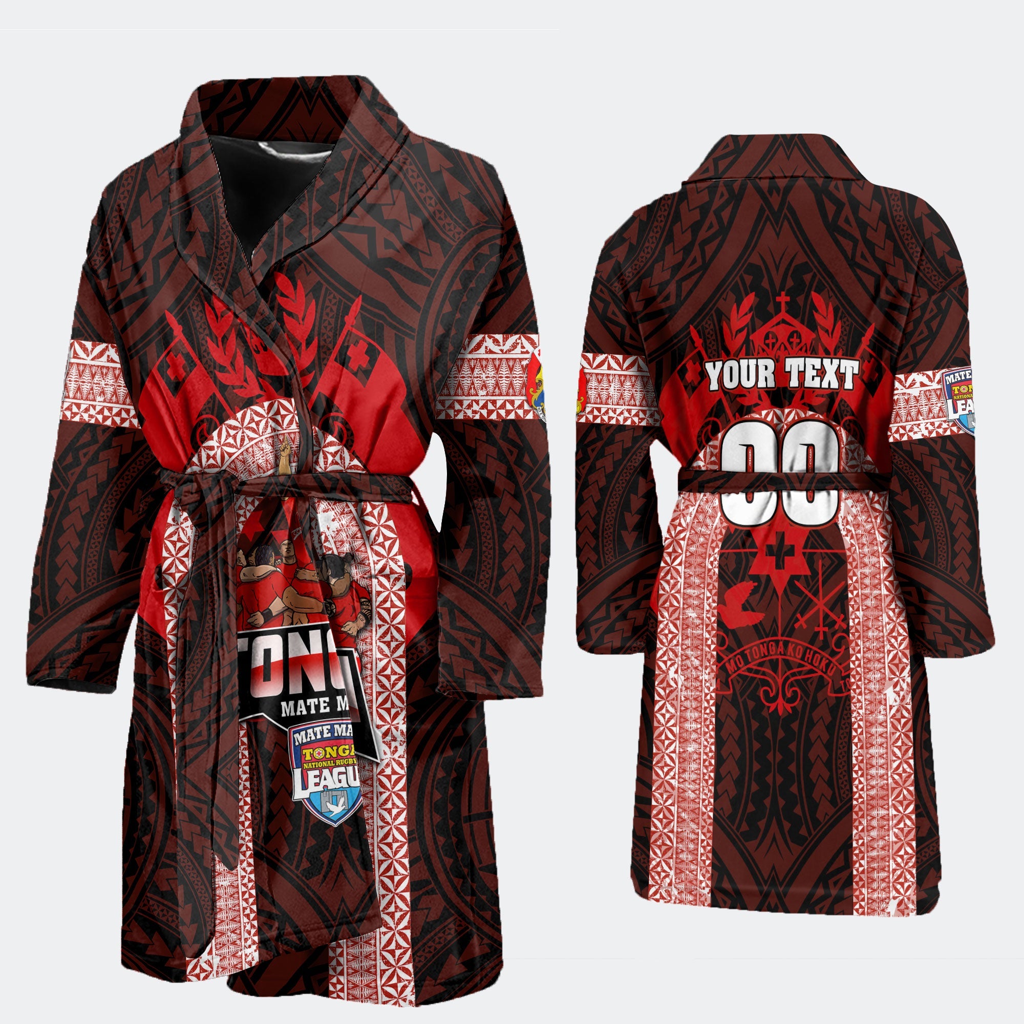 Custom Tonga Mate Ma'a Rugby League Bath Robe