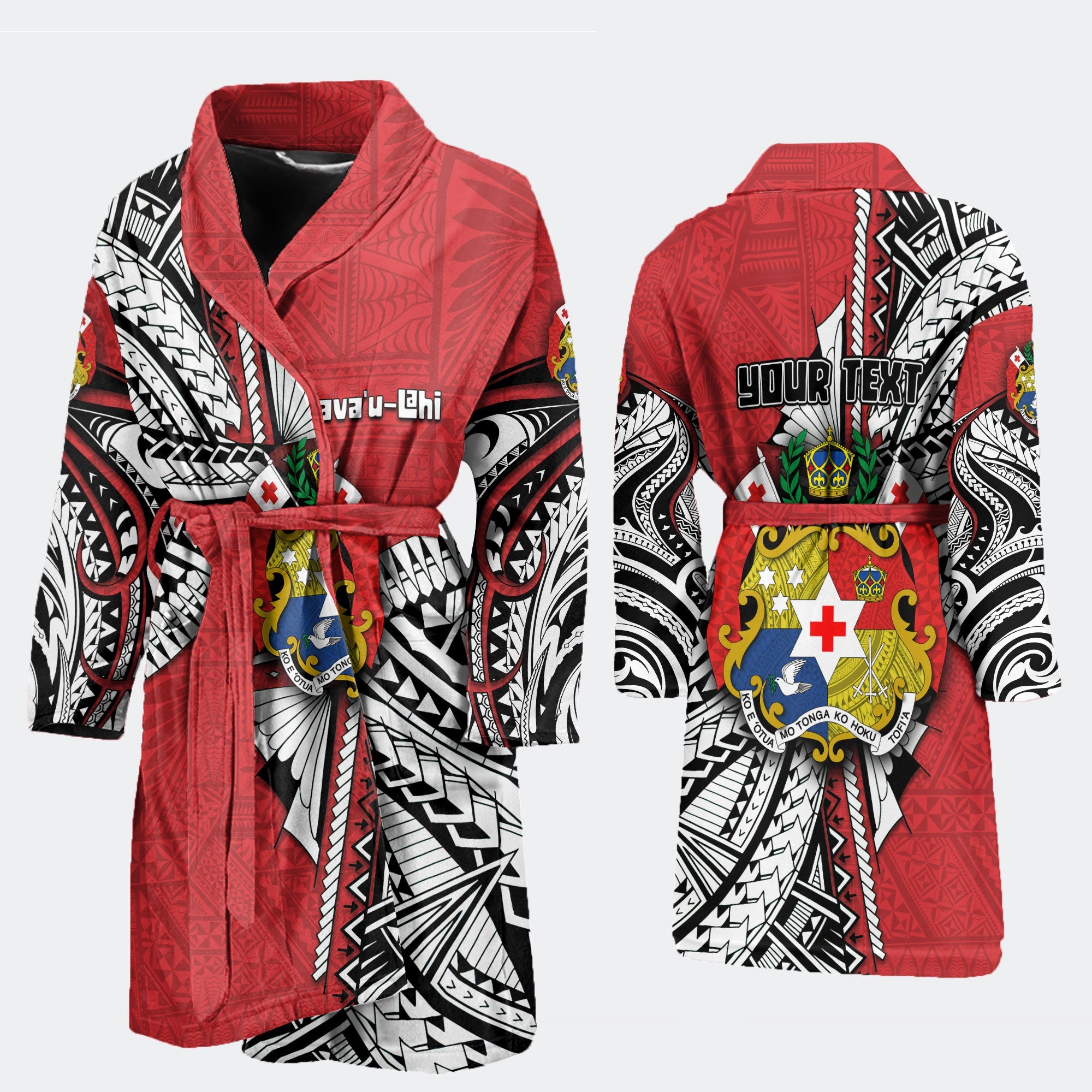 Custom Tonga Vava'u Lahi Coat Of Arms Bath Robe