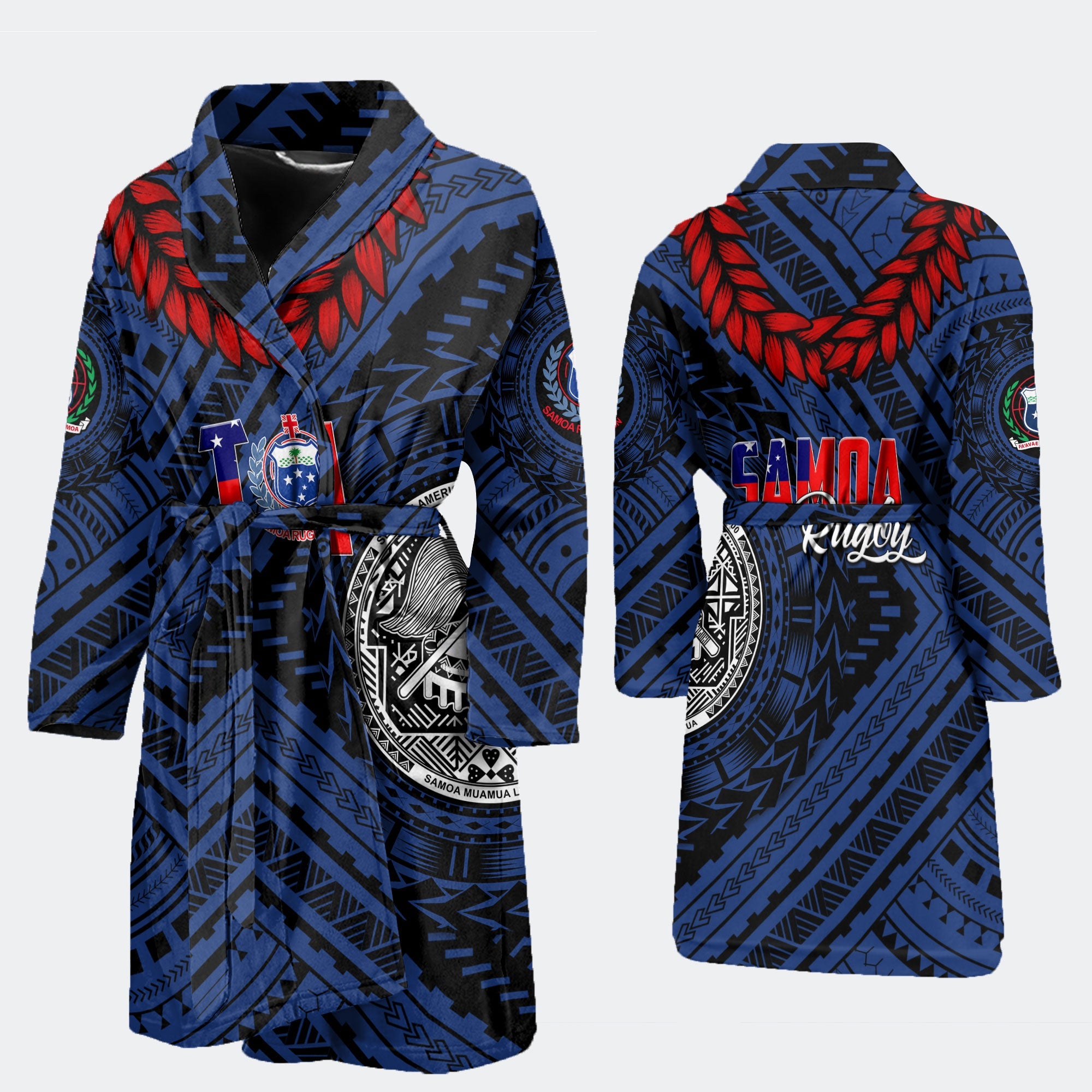 Polynesian Samoa Bath Robe Toa Samoa Rugby Ula Fala Style