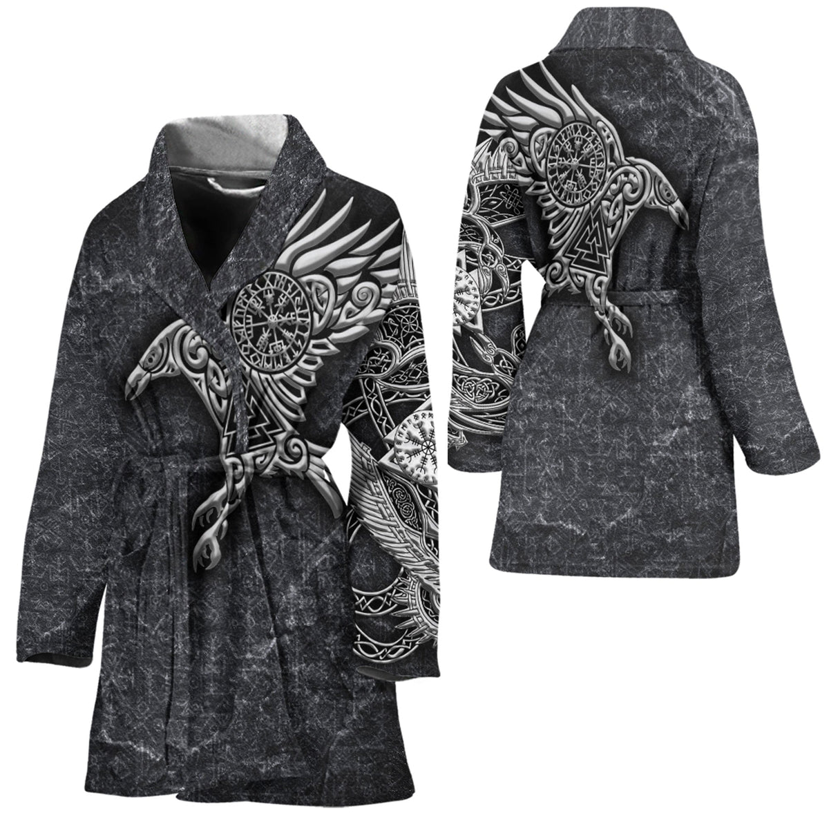 Viking Bath Robe Raven Vegvisir Viking Viking – To The Closet
