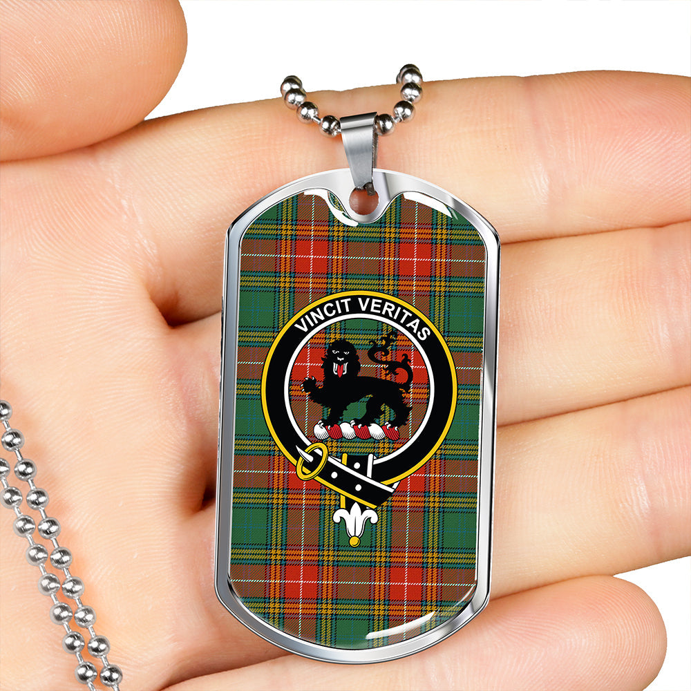 Baxter Ancient Clan Badge Classic Tartan Dog Tag Necklace