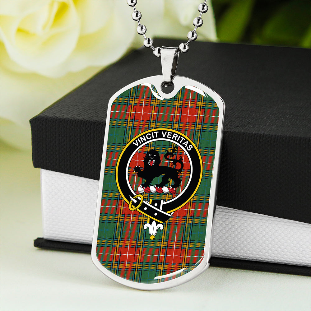 Baxter Ancient Clan Badge Classic Tartan Dog Tag Necklace
