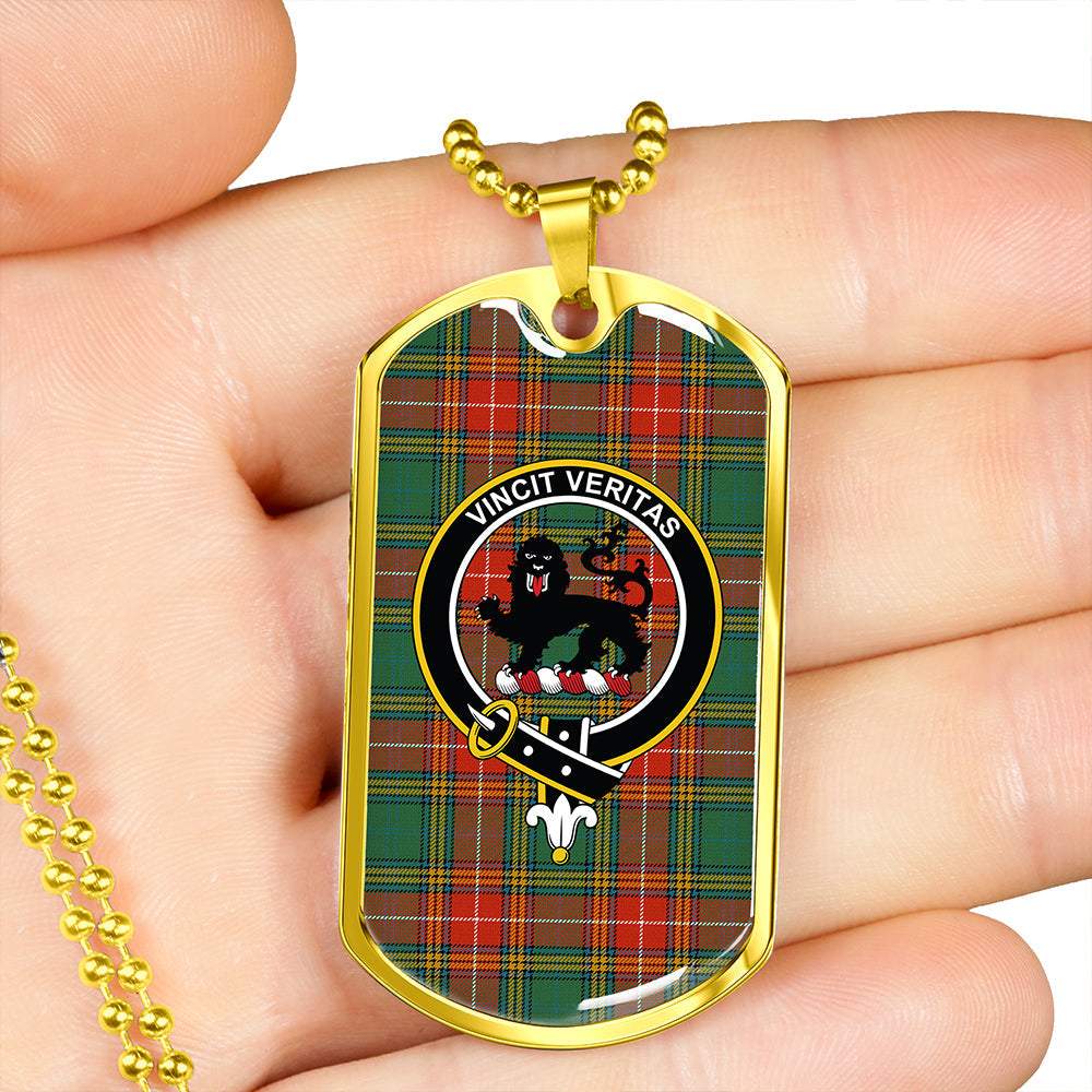 Baxter Ancient Clan Badge Classic Tartan Dog Tag Necklace