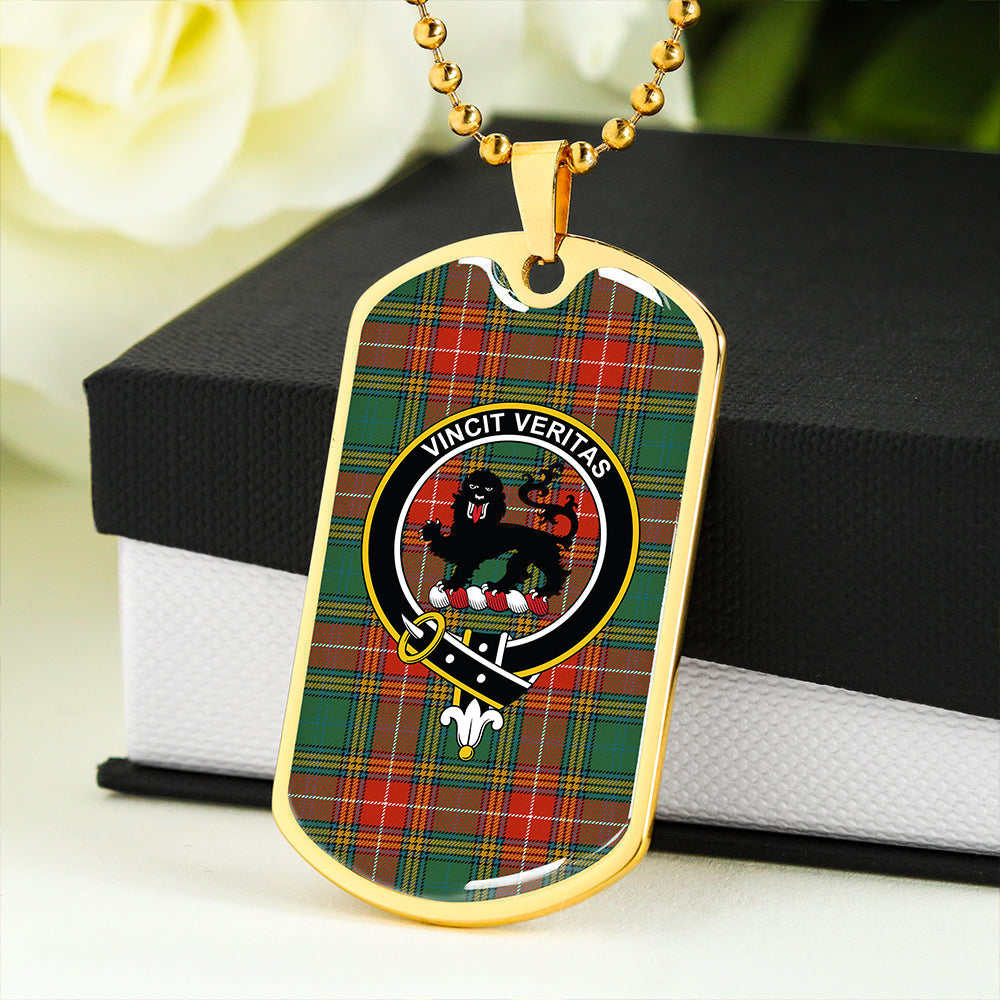 Baxter Ancient Clan Badge Classic Tartan Dog Tag Necklace