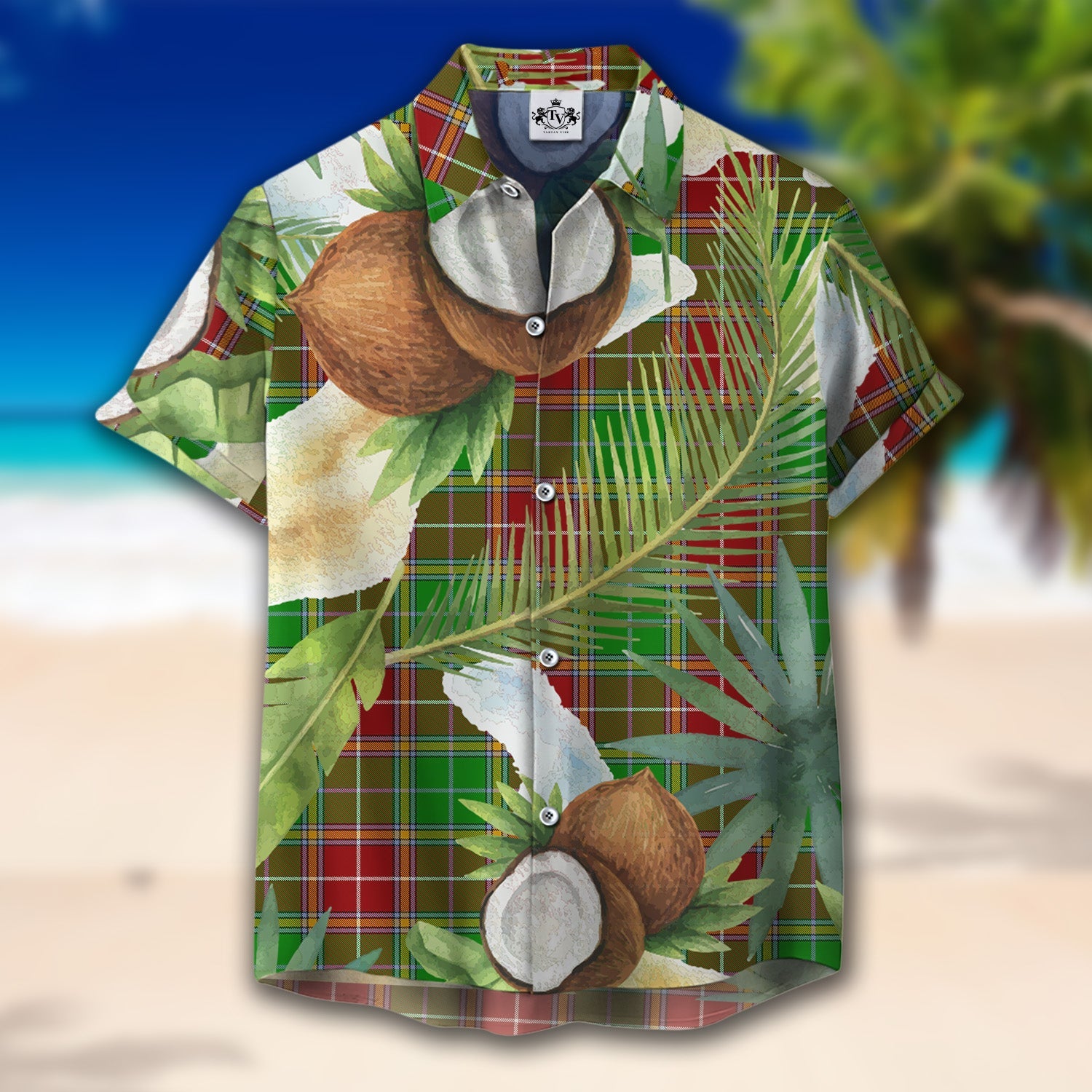 Scottish Tartan Baxter Modern Clan Hawaiian Shirt Hibiscus - Tropical Garden Style