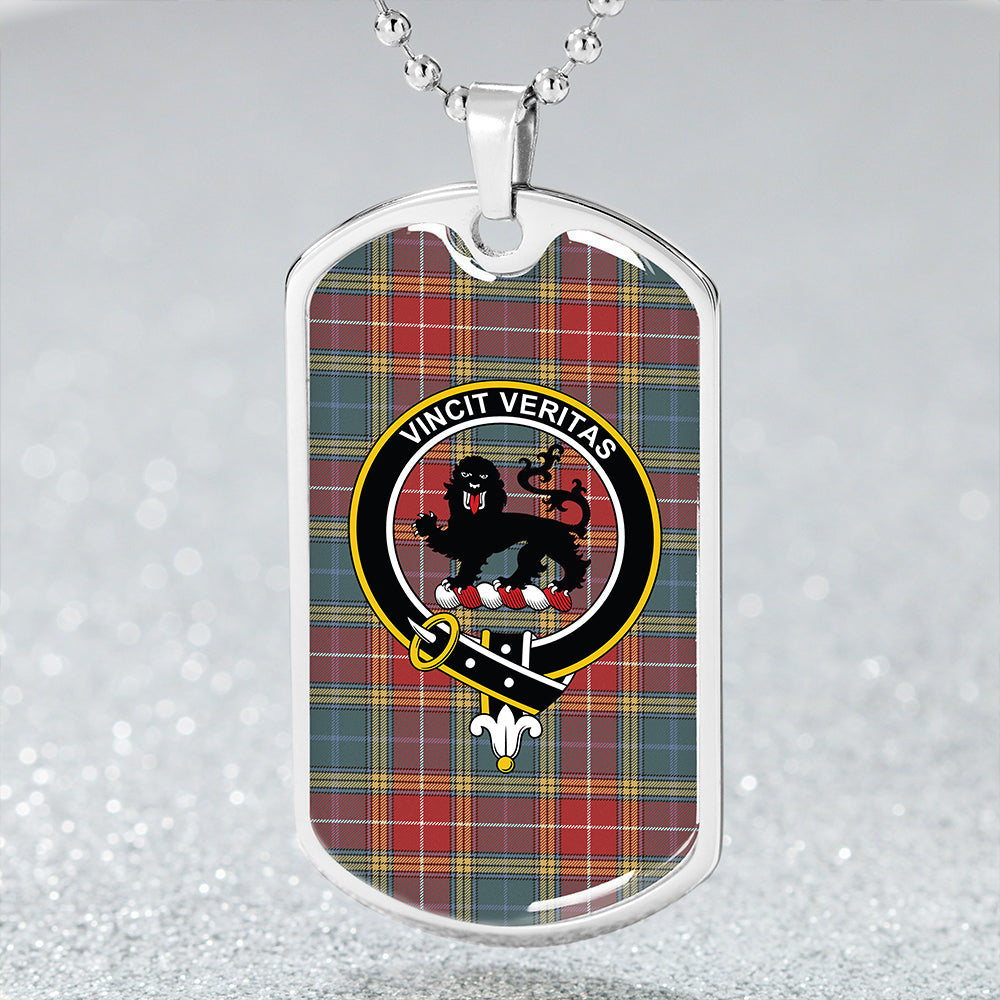 Baxter of Balgavies Weathered Clan Badge Classic Tartan Dog Tag Necklace