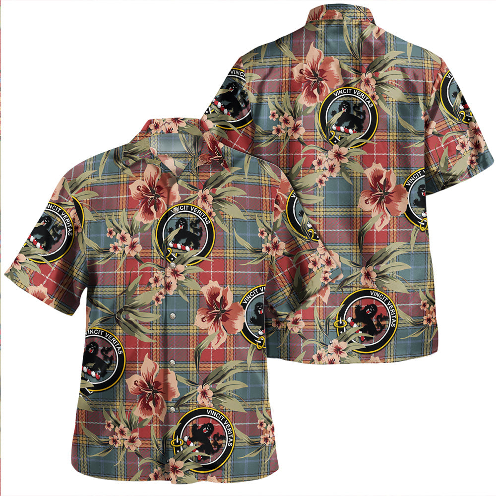Scottish Tartan Baxter of Balgavies Weathered Clan Hawaiian Shirt Tropical Old Style