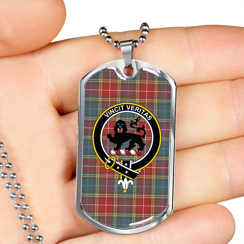 Baxter of Balgavies Weathered Clan Badge Classic Tartan Dog Tag Necklace