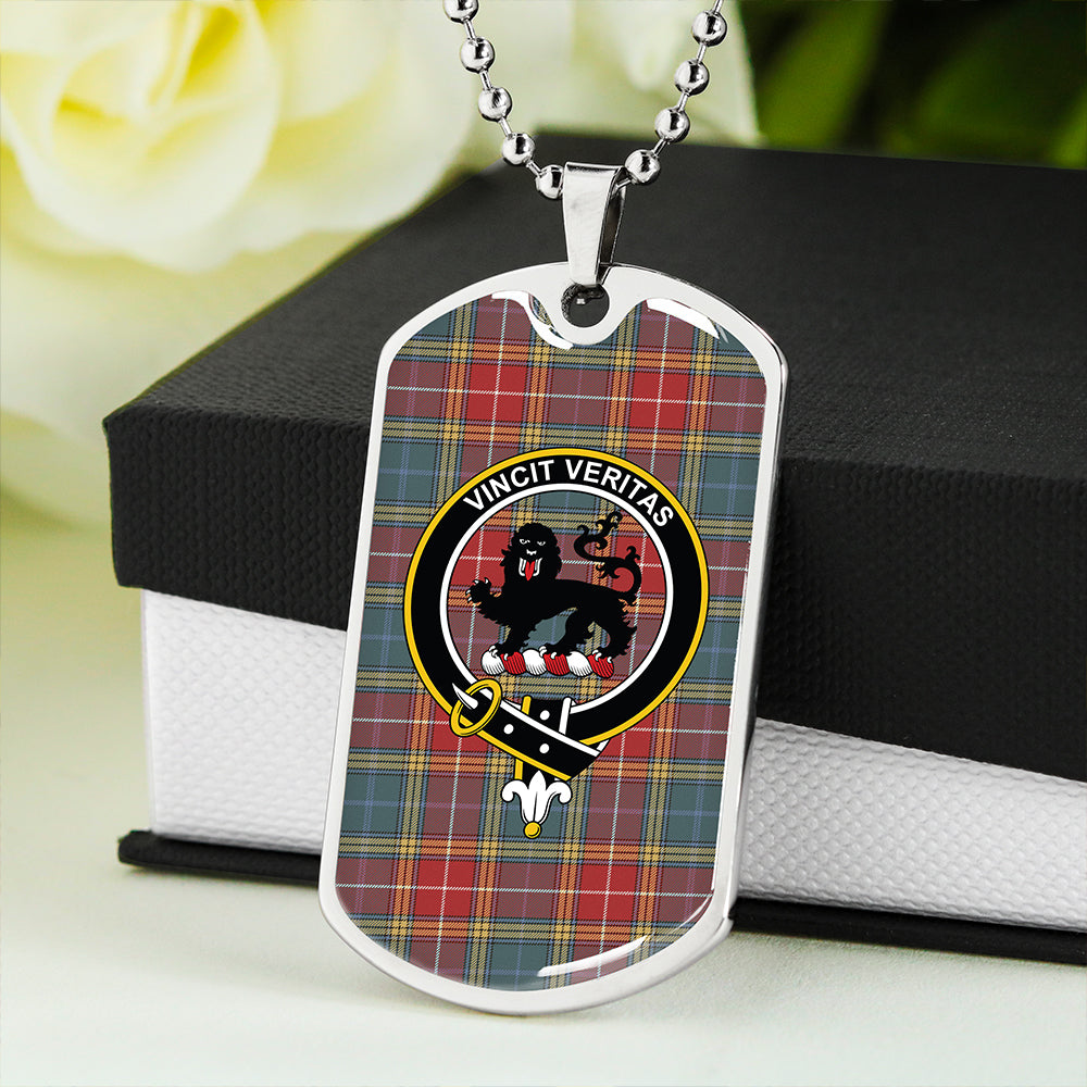 Baxter of Balgavies Weathered Clan Badge Classic Tartan Dog Tag Necklace