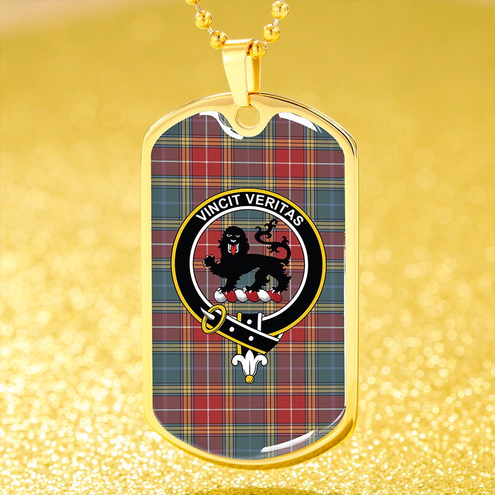 Baxter of Balgavies Weathered Clan Badge Classic Tartan Dog Tag Necklace