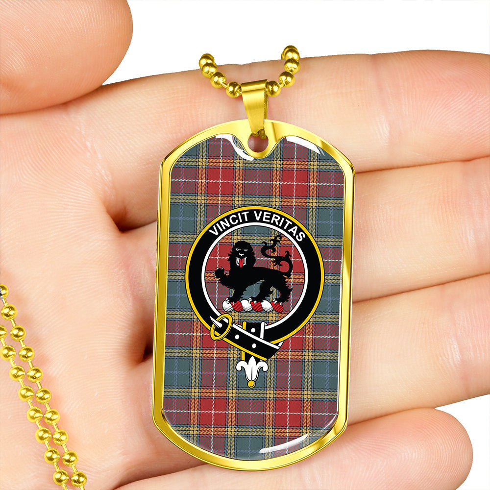 Baxter of Balgavies Weathered Clan Badge Classic Tartan Dog Tag Necklace