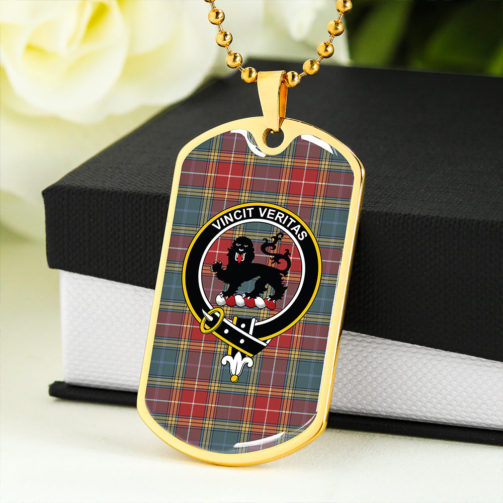 Baxter of Balgavies Weathered Clan Badge Classic Tartan Dog Tag Necklace