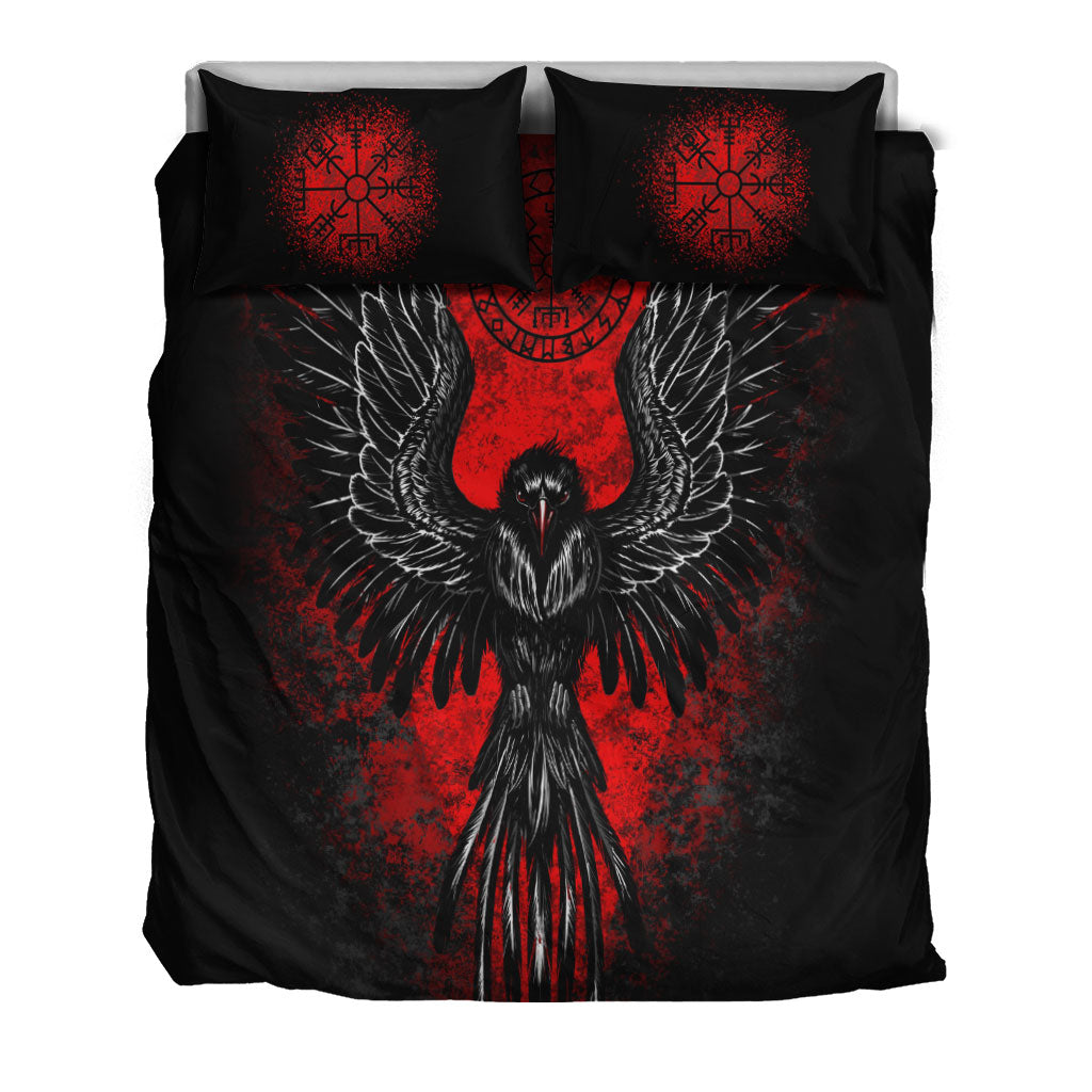 Viking Bedding Set Viking Raven Vegvisir