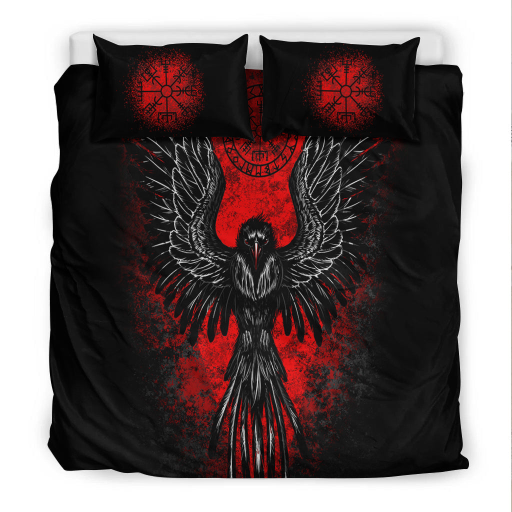 Viking Bedding Set Viking Raven Vegvisir