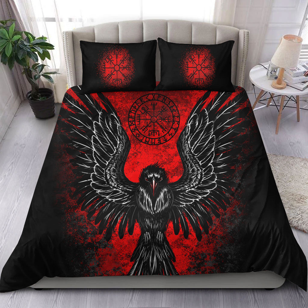 Viking Bedding Set Viking Raven Vegvisir