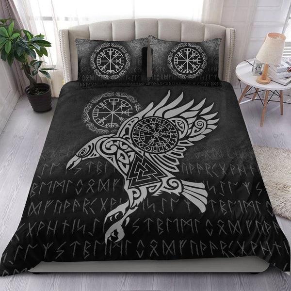 Viking Bedding Set Raven Vegvisir Tattoo Special Version