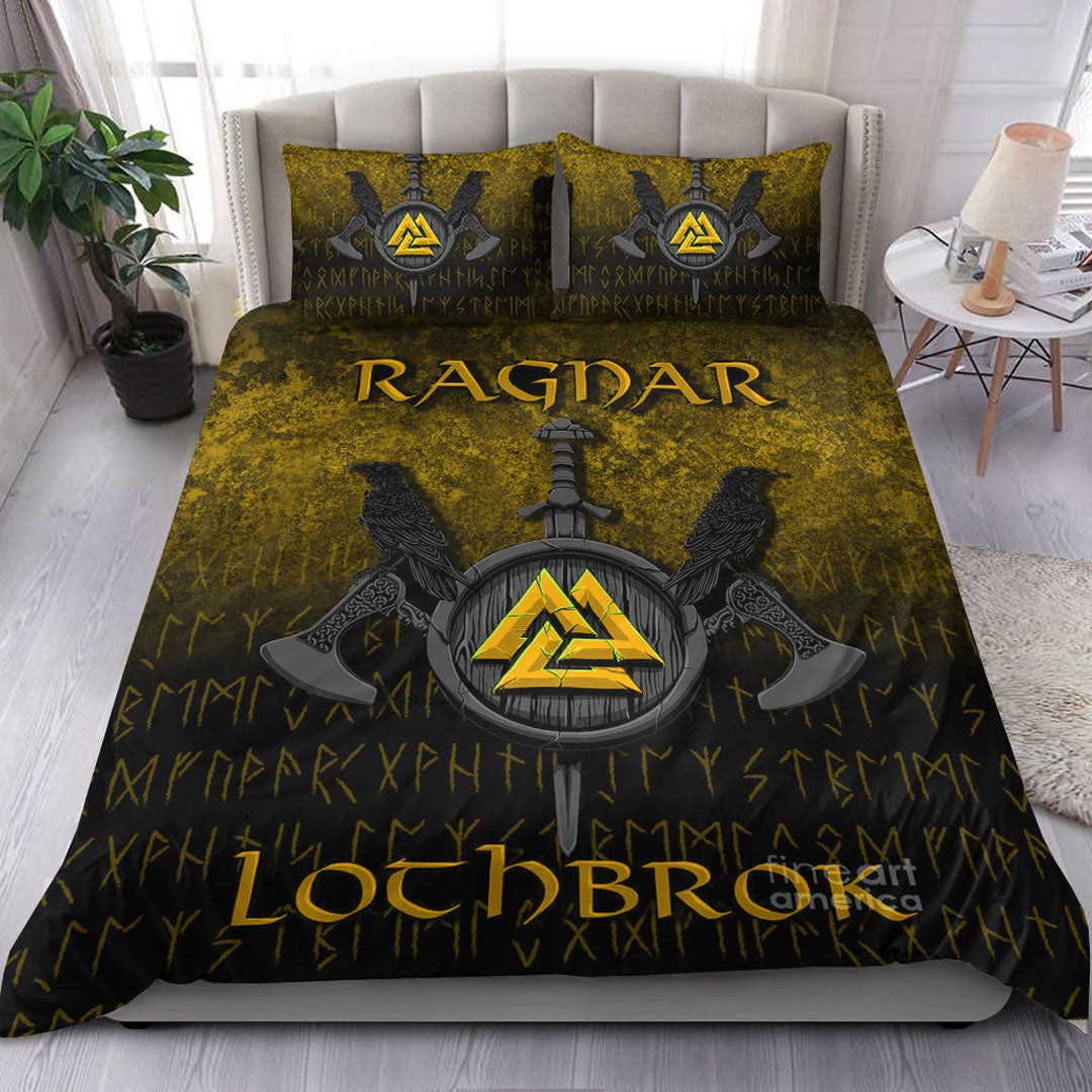 Viking Bedding Set Ragnar Lothbrok Ragnar Lodbrok Viking Warrior Gold Version