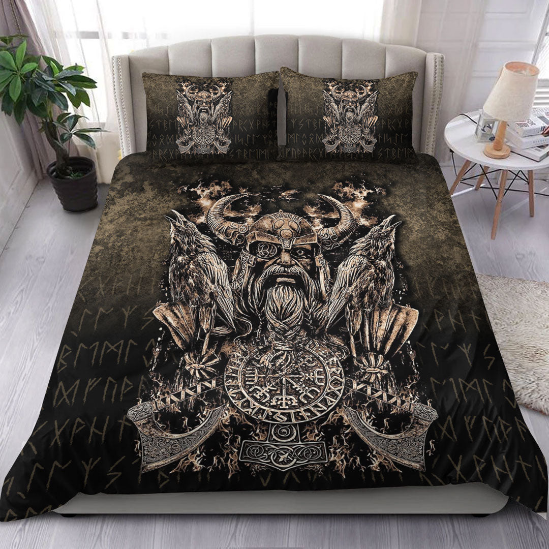 Viking Bedding Set Odin with Hugin and Munin