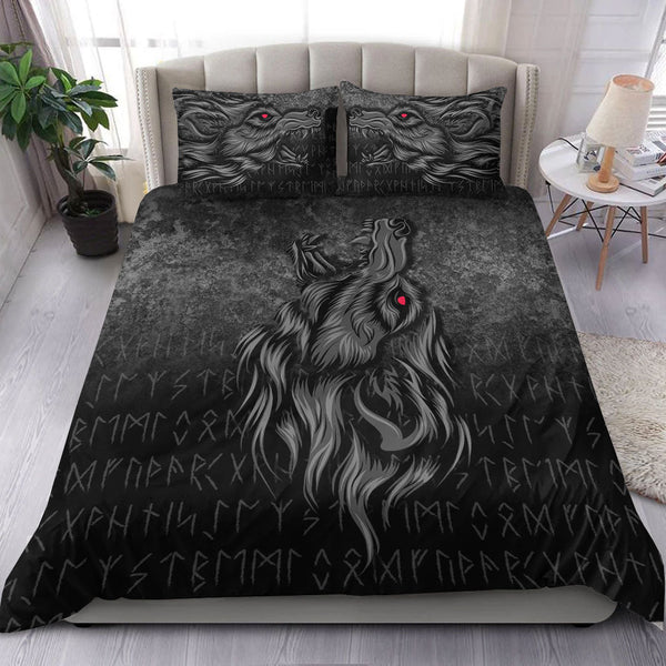 Viking Bedding Set Viking Fenrir Wolf Howls To The Gods