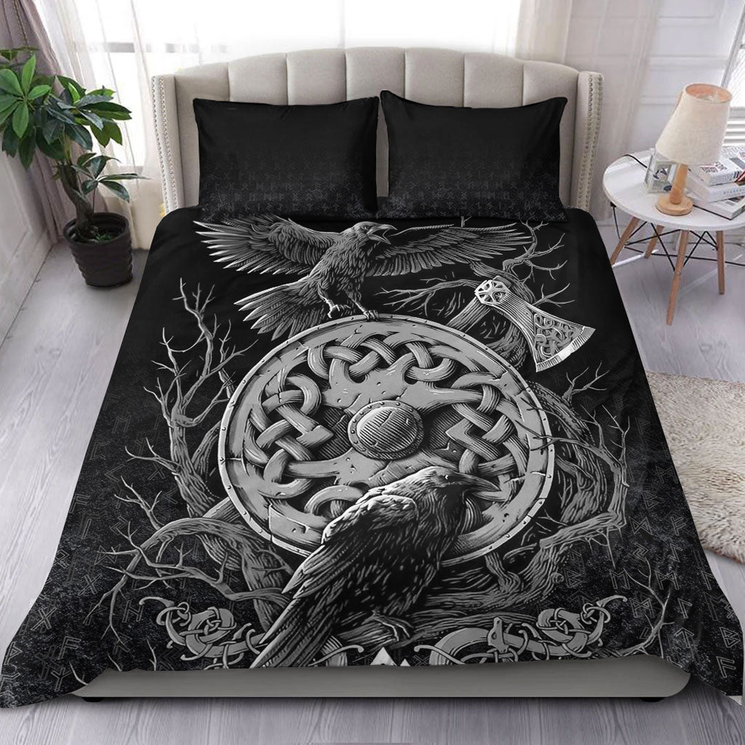 Viking Bedding Set Celtic Raven Axe Style