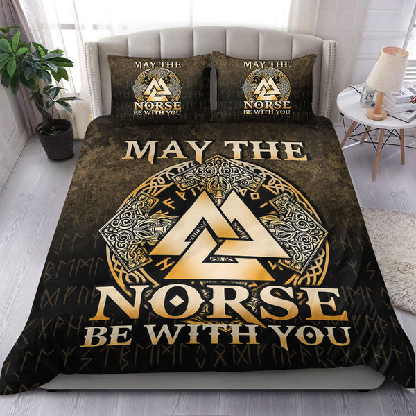 Viking Bedding Set May The Norse Be With You Viking Gold Version