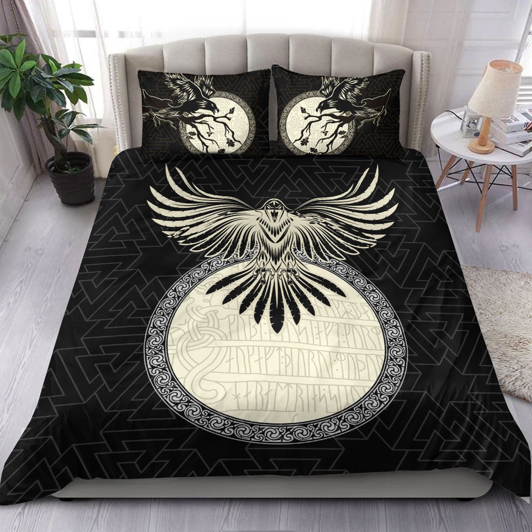 Viking Bedding Set Viking Raven Gold