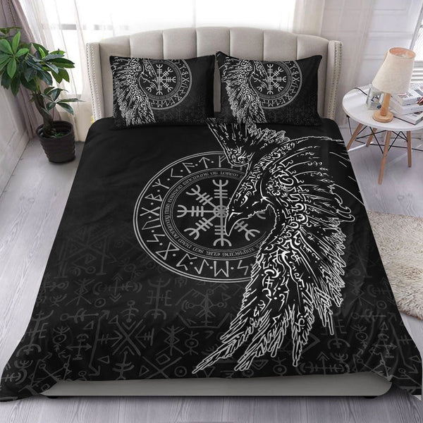 Viking Bedding Set Raven and Helm of Awe