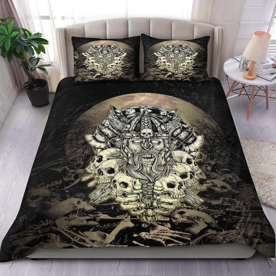 Viking Bedding Set Viking Warrior Old and Skull