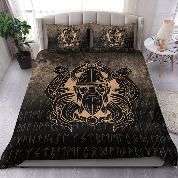 Viking Bedding Set Nordic Warrior Valhalla Norse Gold Version