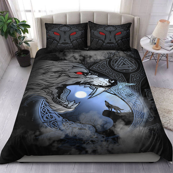 Viking Bedding Set Fenrir And Moon