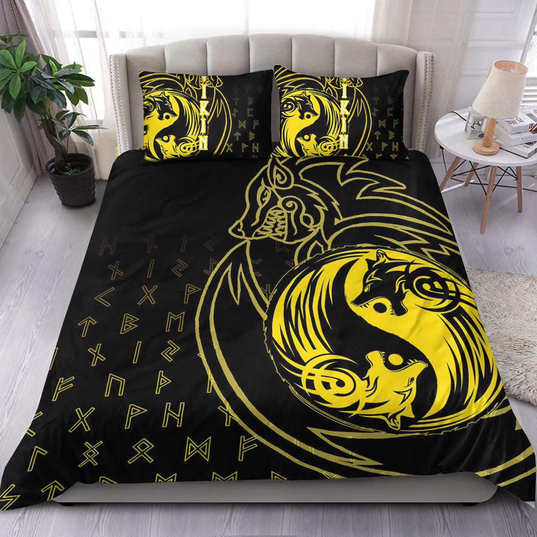 Viking Bedding Set Skoll and Hati Gold